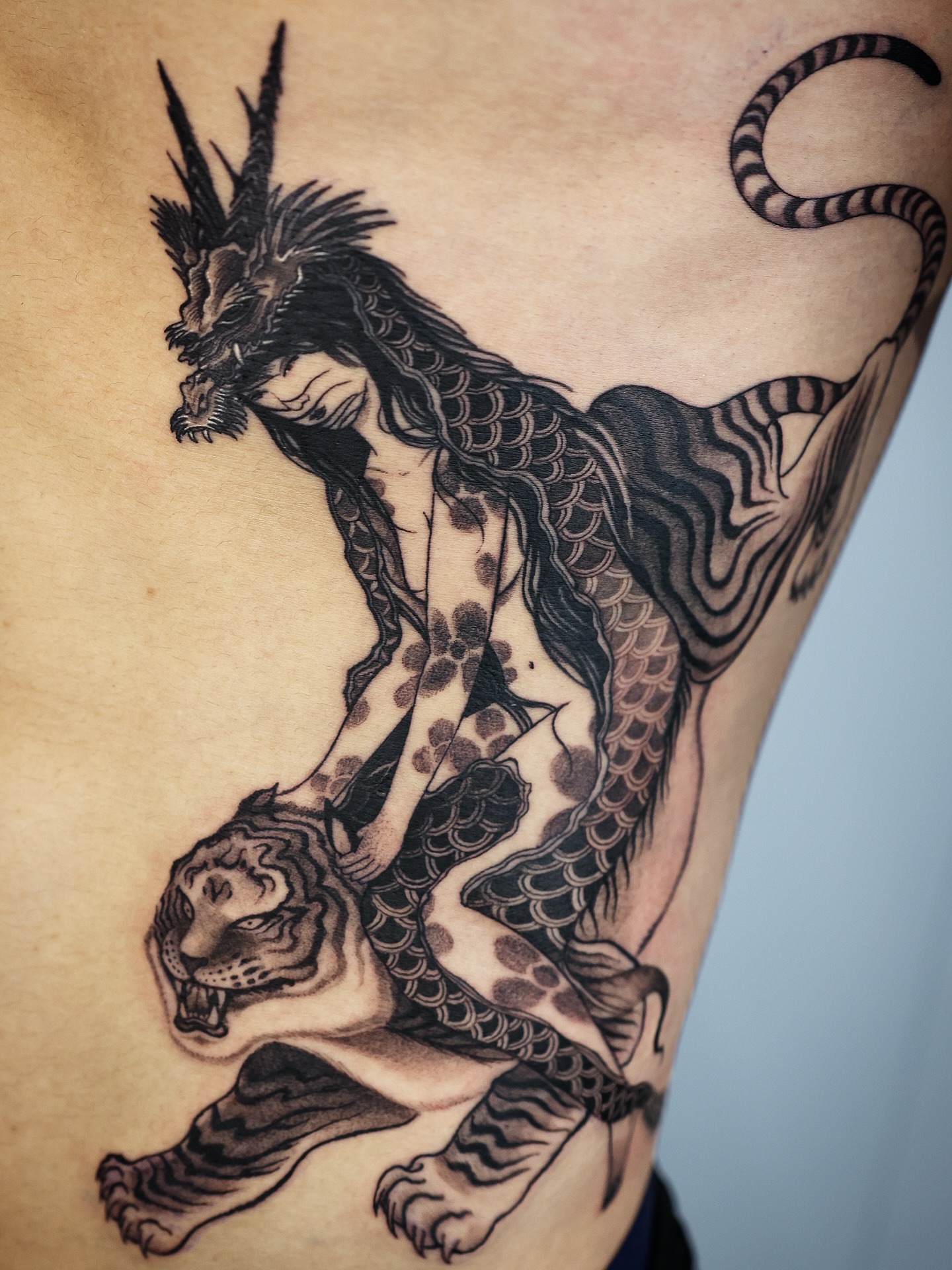 Tattoo by @swanissober — black_and_grey, realism