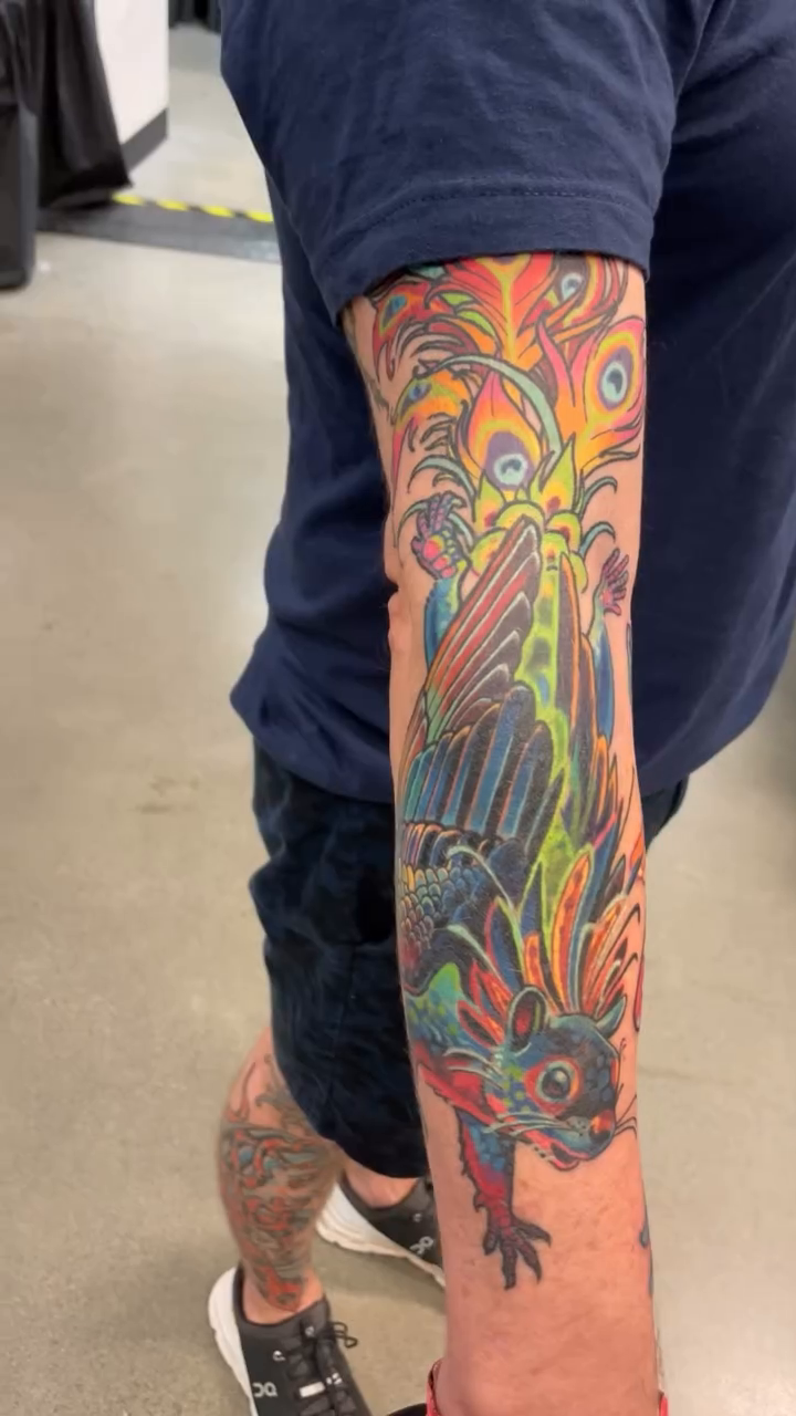 Frog with butterfly wings neo-traditional tattoo by Sienna Coppa