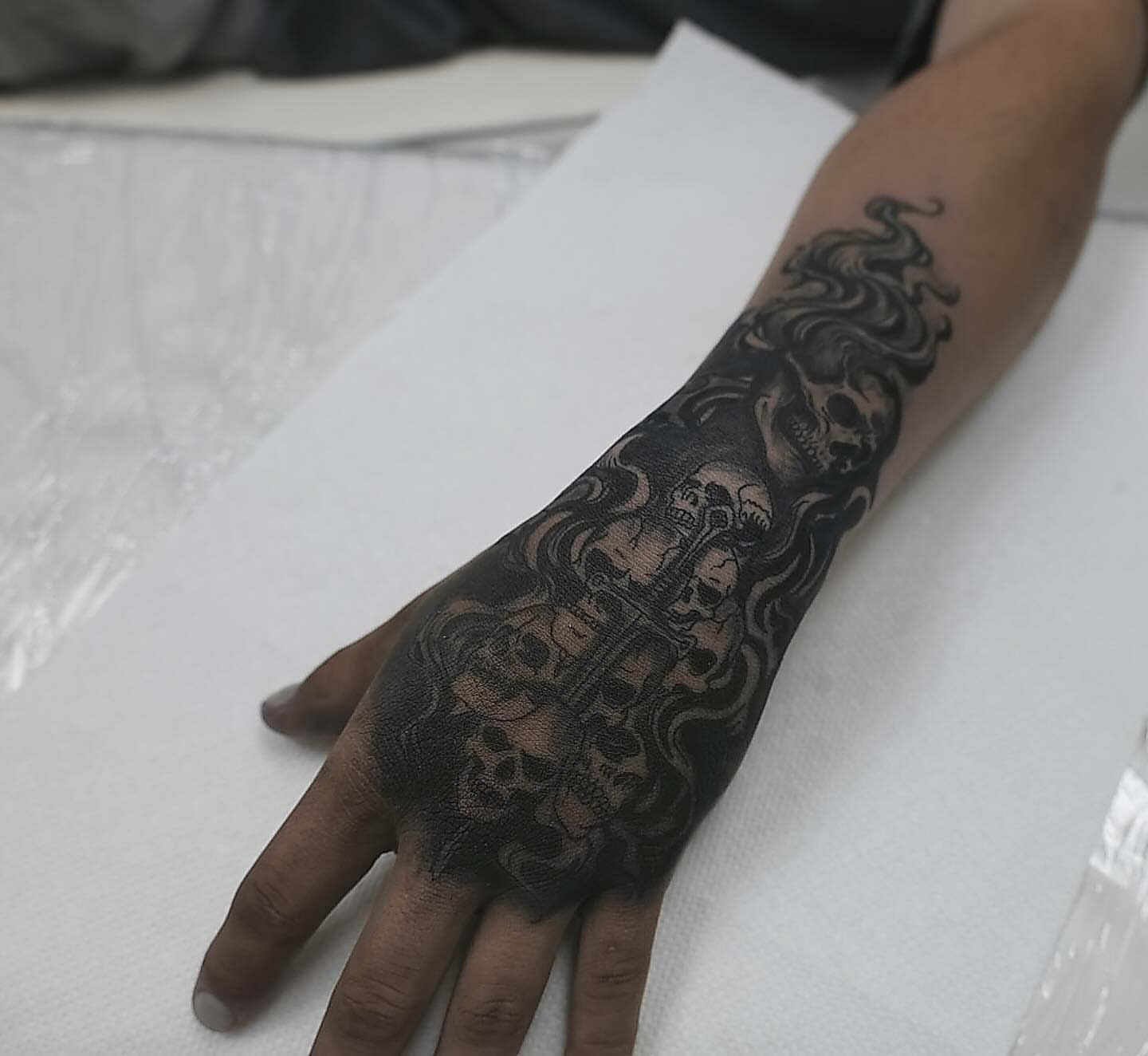 Tattoo by @inkwraps β black_and_grey, dark_realism