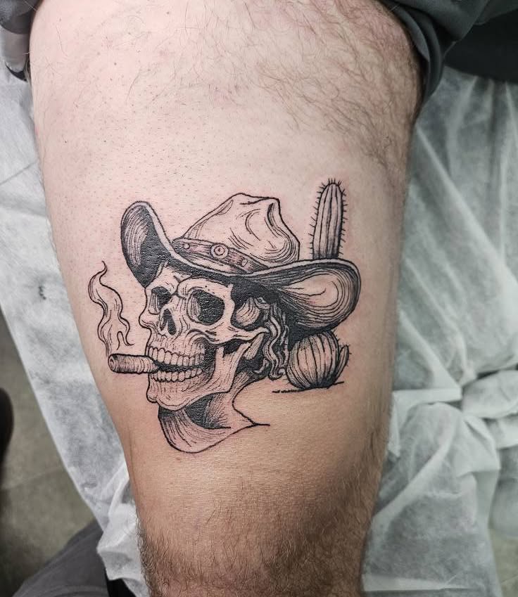 Tattoo by @angrygnometattoo — black_and_grey