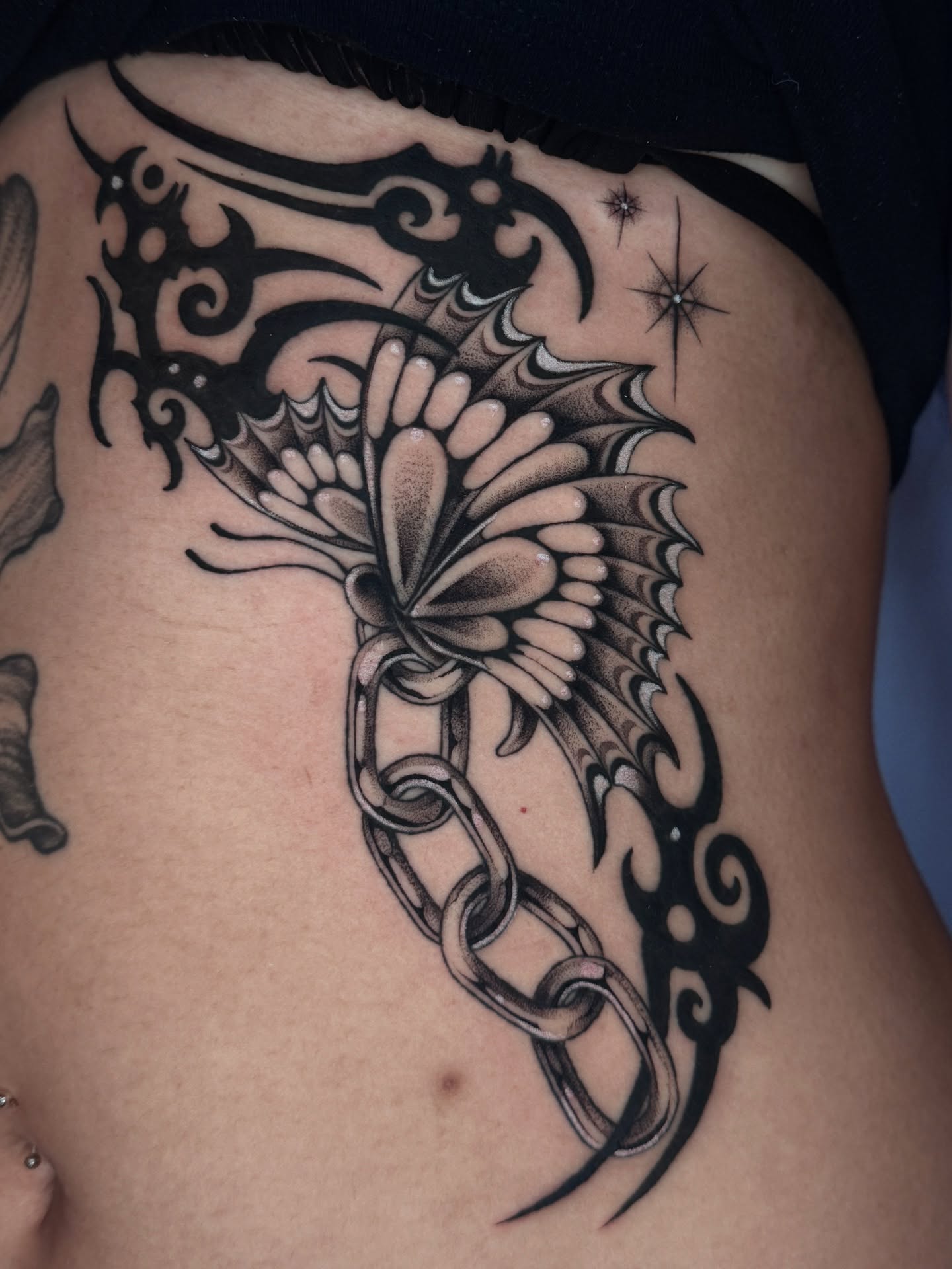 Tattoo by @ellafromhella — dotwork, tribal