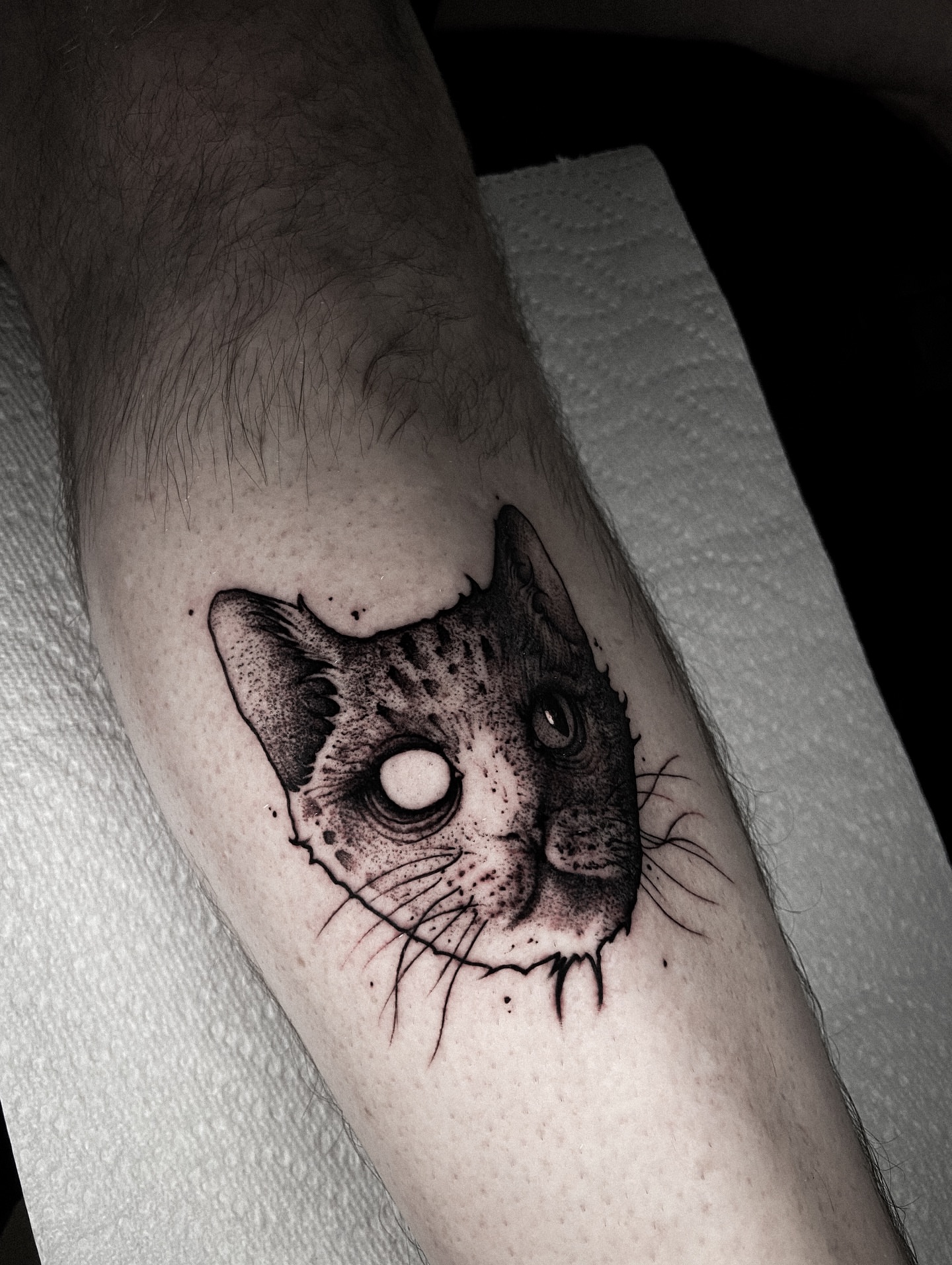 Tattoo by @bunche_tattoo — dotwork, realism