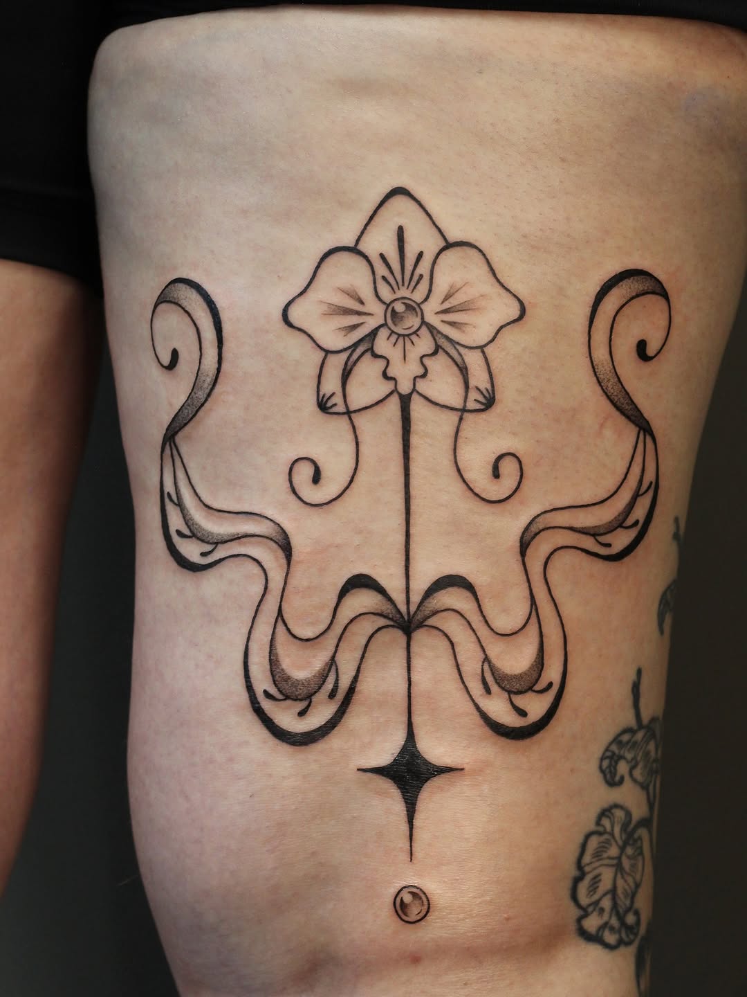 Tattoo by @amandaktattoos — ornamental, black_and_grey