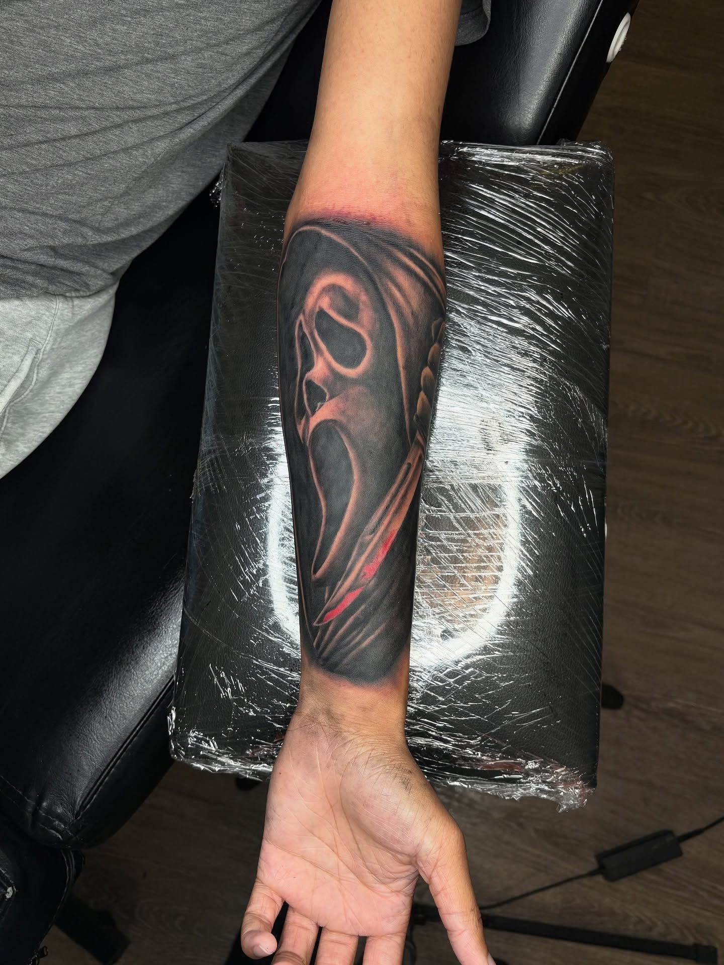 Skull dark realism tattoo on the forearm by Vonte Seay