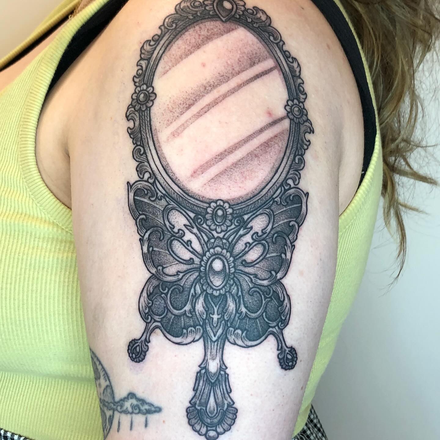 Tattoo by @katie.the.chiang — black_and_grey, ornamental