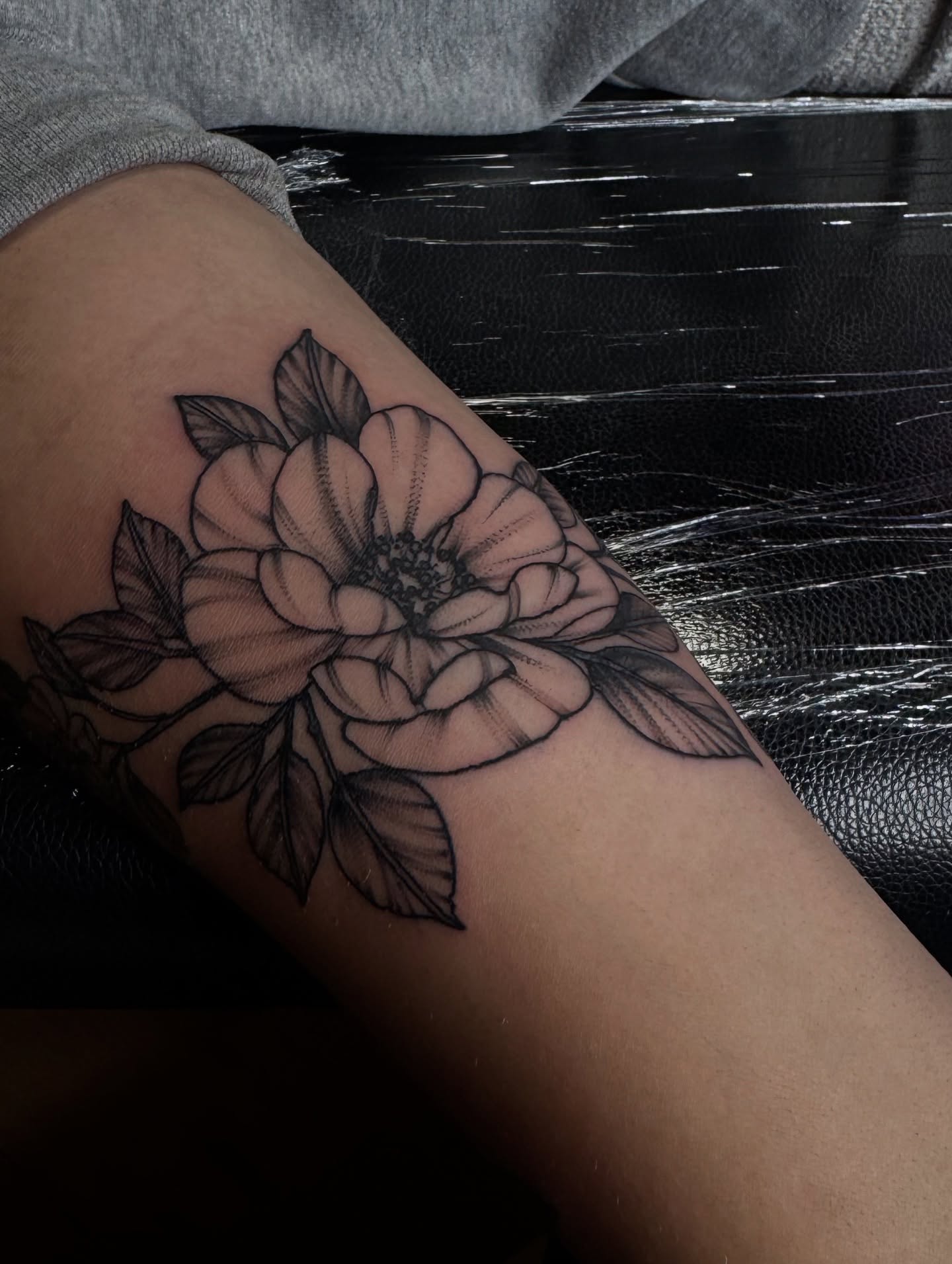 Tattoo by @sassafrastats — black_and_grey