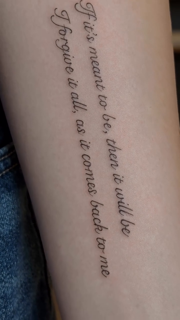 Tattoo by @vikabenito_tattoo — lettering_script, fine_line