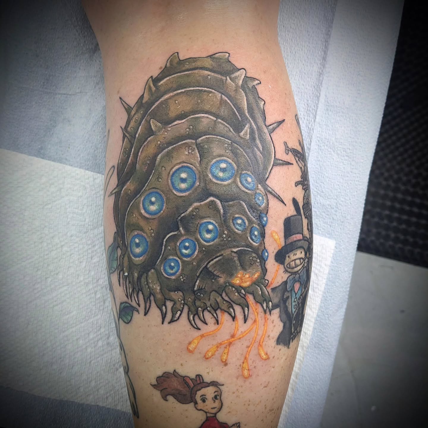 Squid-like creature dotwork tattoo on the forearm by 𝕸𝖆𝖉𝖎 (𝕸𝖆𝖉 𝕯𝖔𝖌)