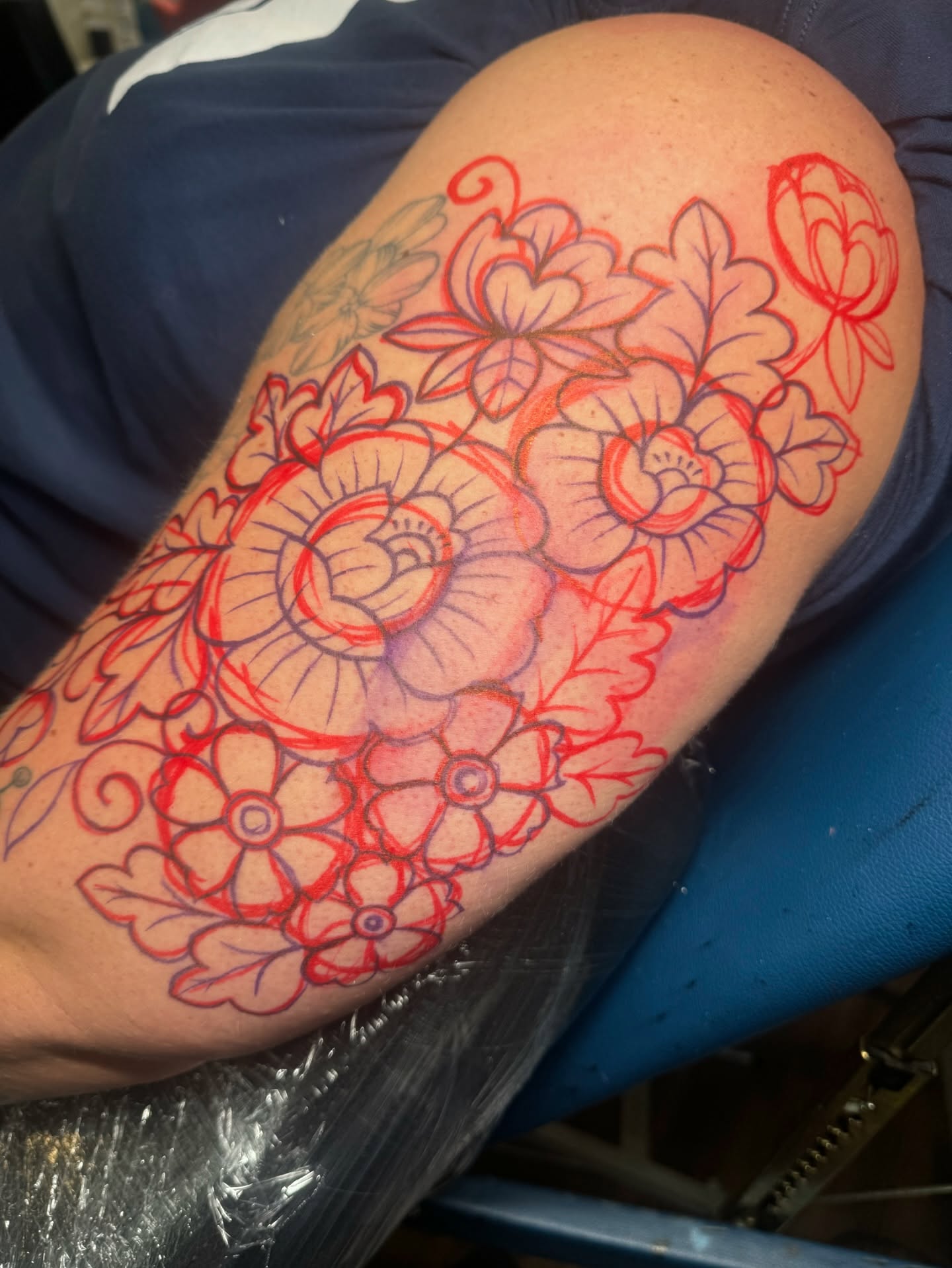 Floral design ornamental tattoo on the upper arm by ꧁꧁Hayley꧂꧂