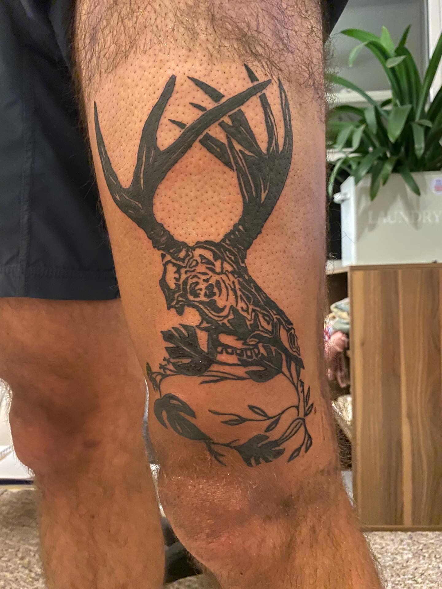 Tattoo by @littleblackdogtattoo — black_and_grey