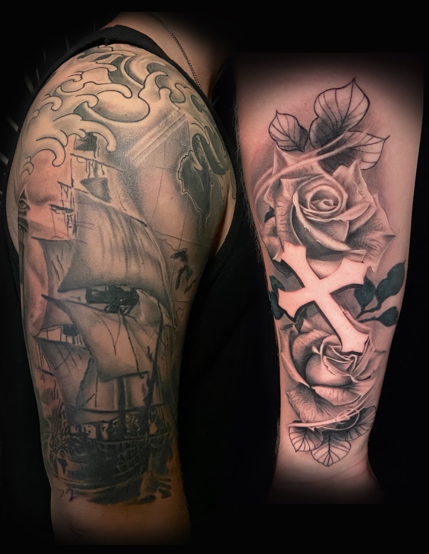 Tattoo by @skalleywagtattooer — black_and_grey, realism