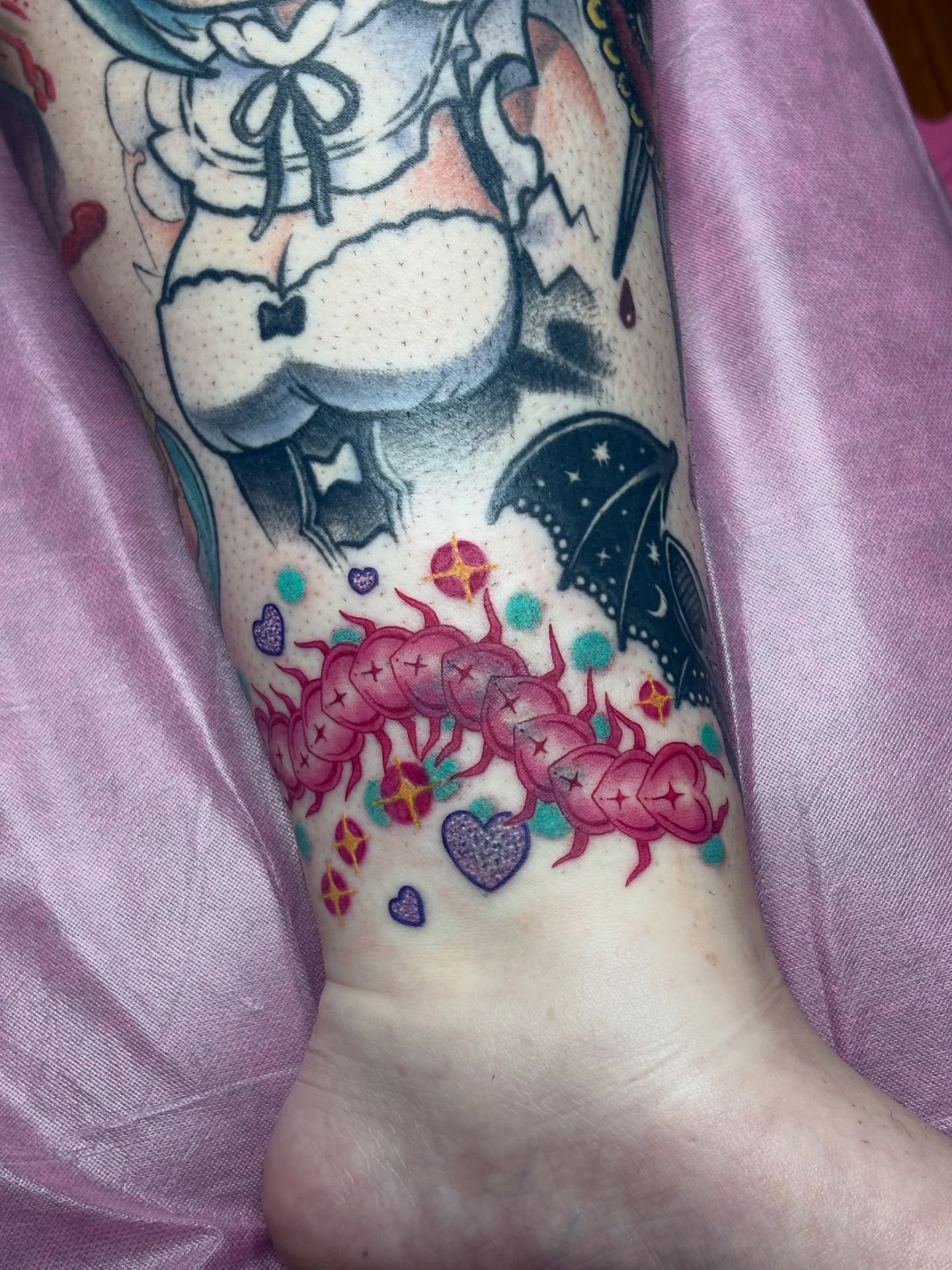 Centipede dotwork tattoo on the foot by ✨Dani Jackson✨, New Orleans, Louisiana