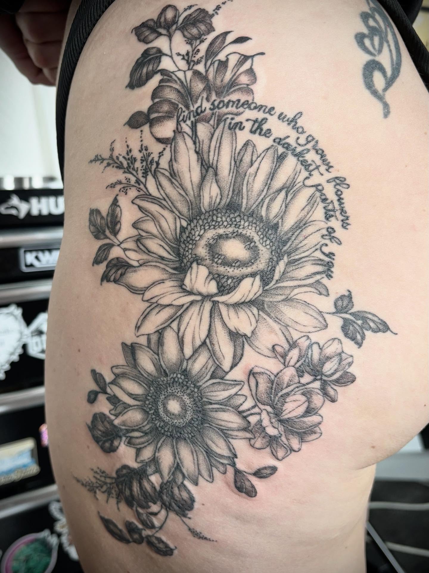 Tattoo by @persephoneink_ — black_and_grey, realism