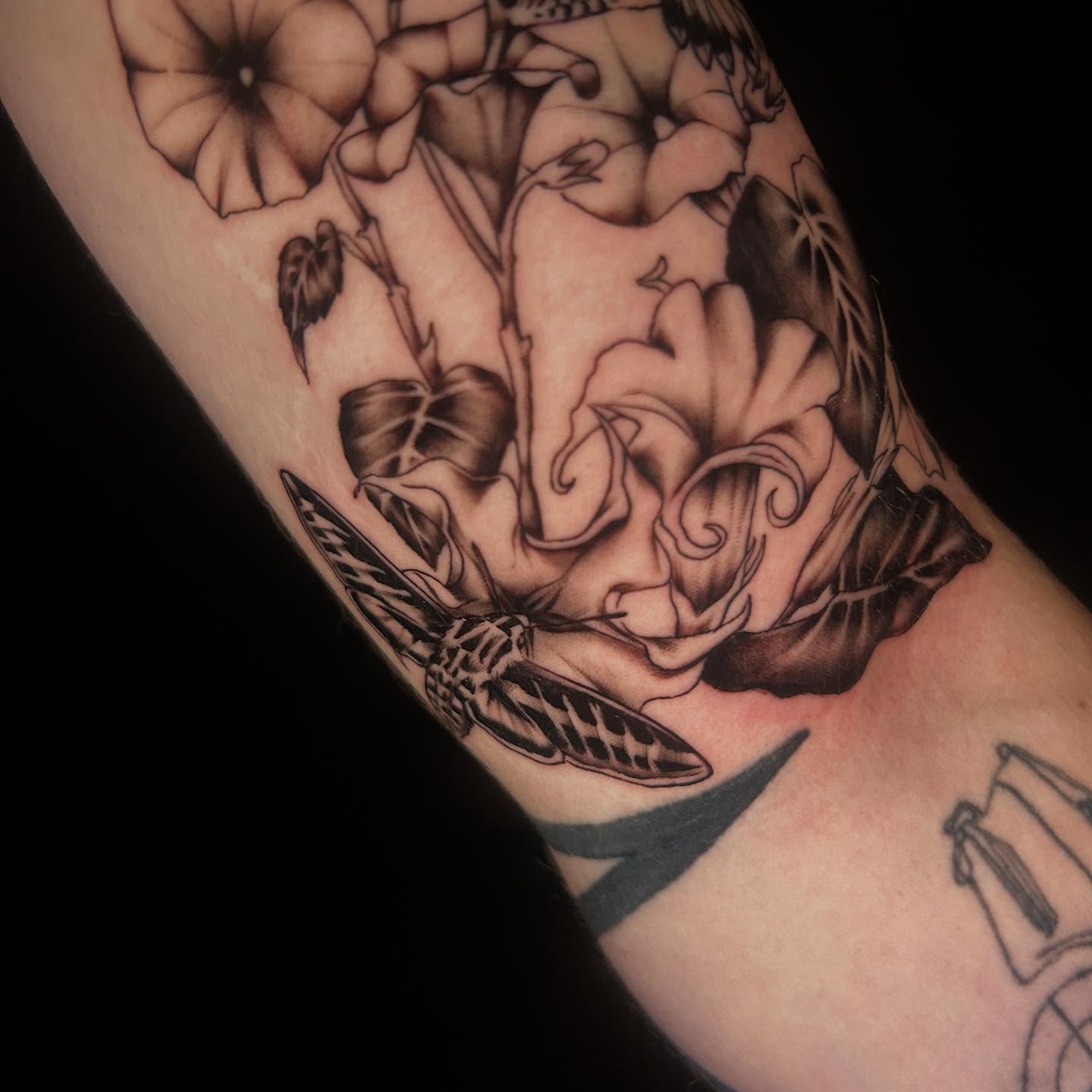 Tattoo by @backhandedculture — black_and_grey