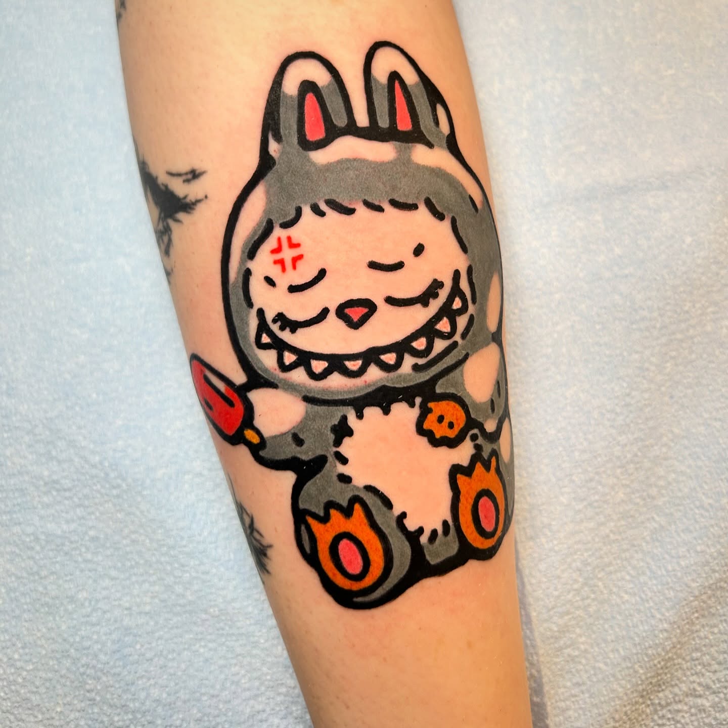 Tattoo by @catzilla_tattoos — dotwork, anime
