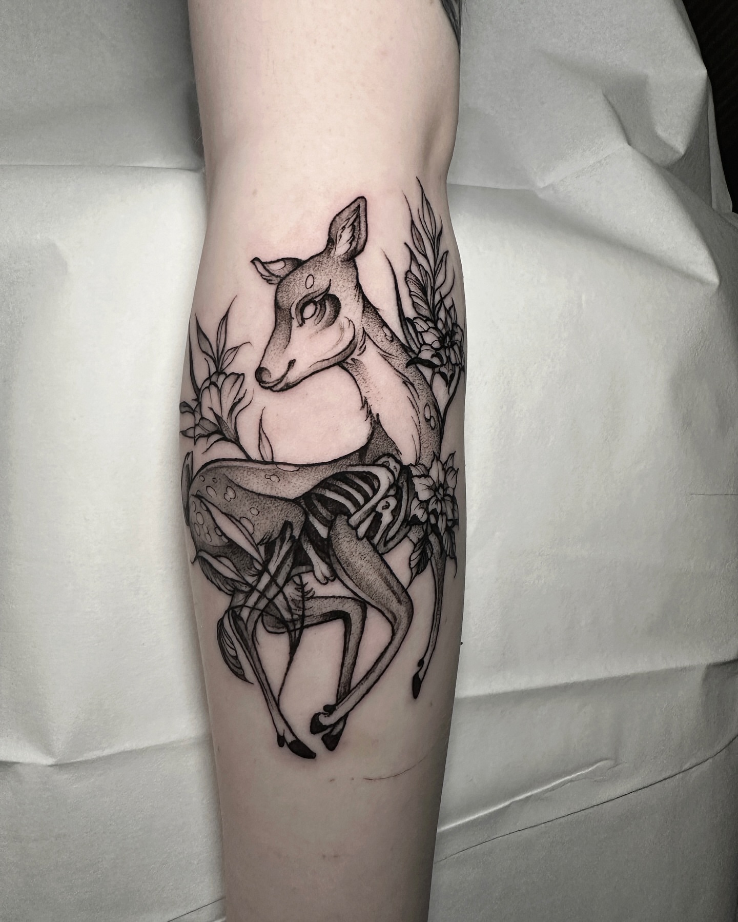 Tattoo by @hellbunnytattoos — black_and_grey, realism