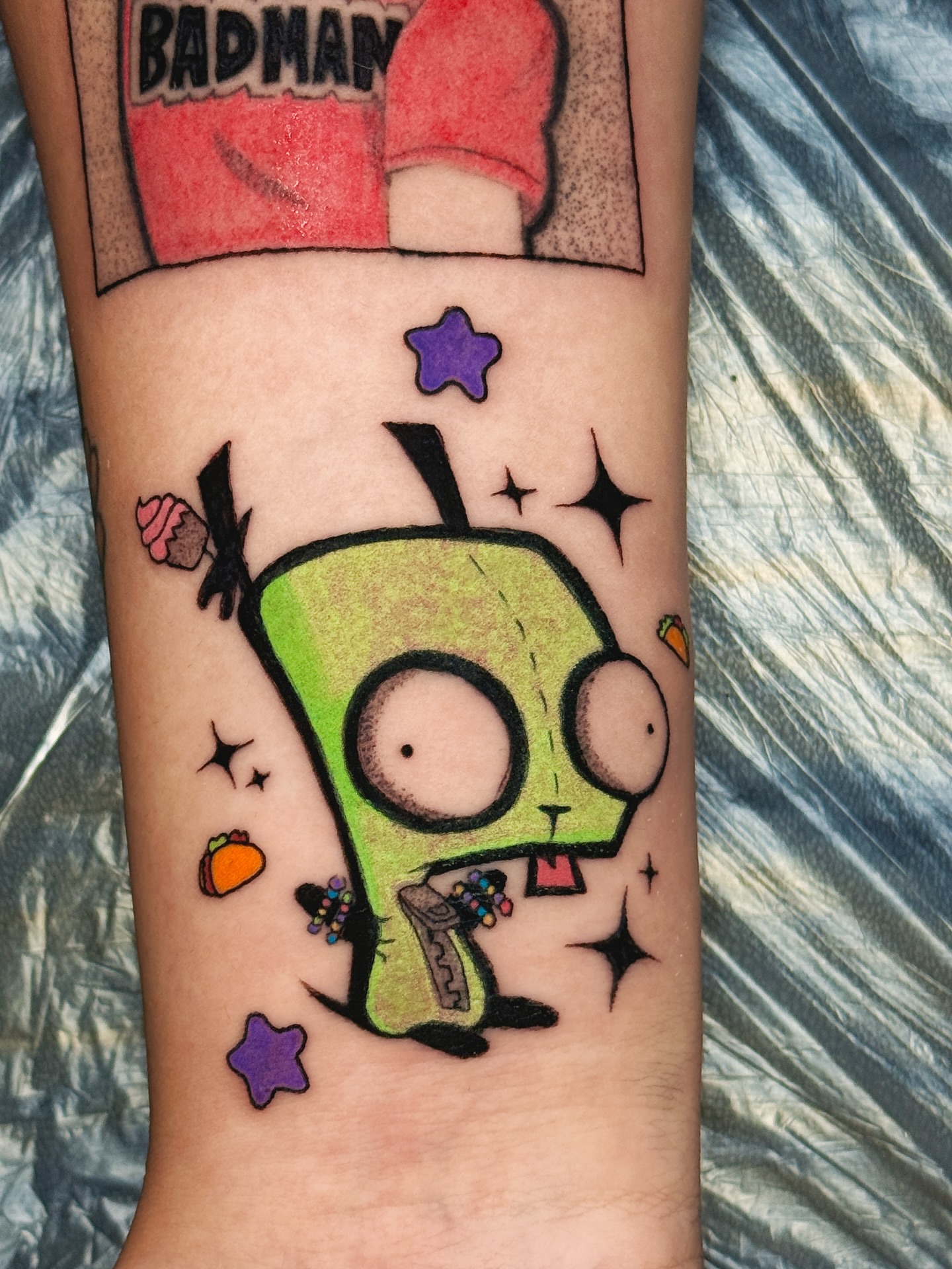 Tattoo by @umbra.inks — dotwork, anime