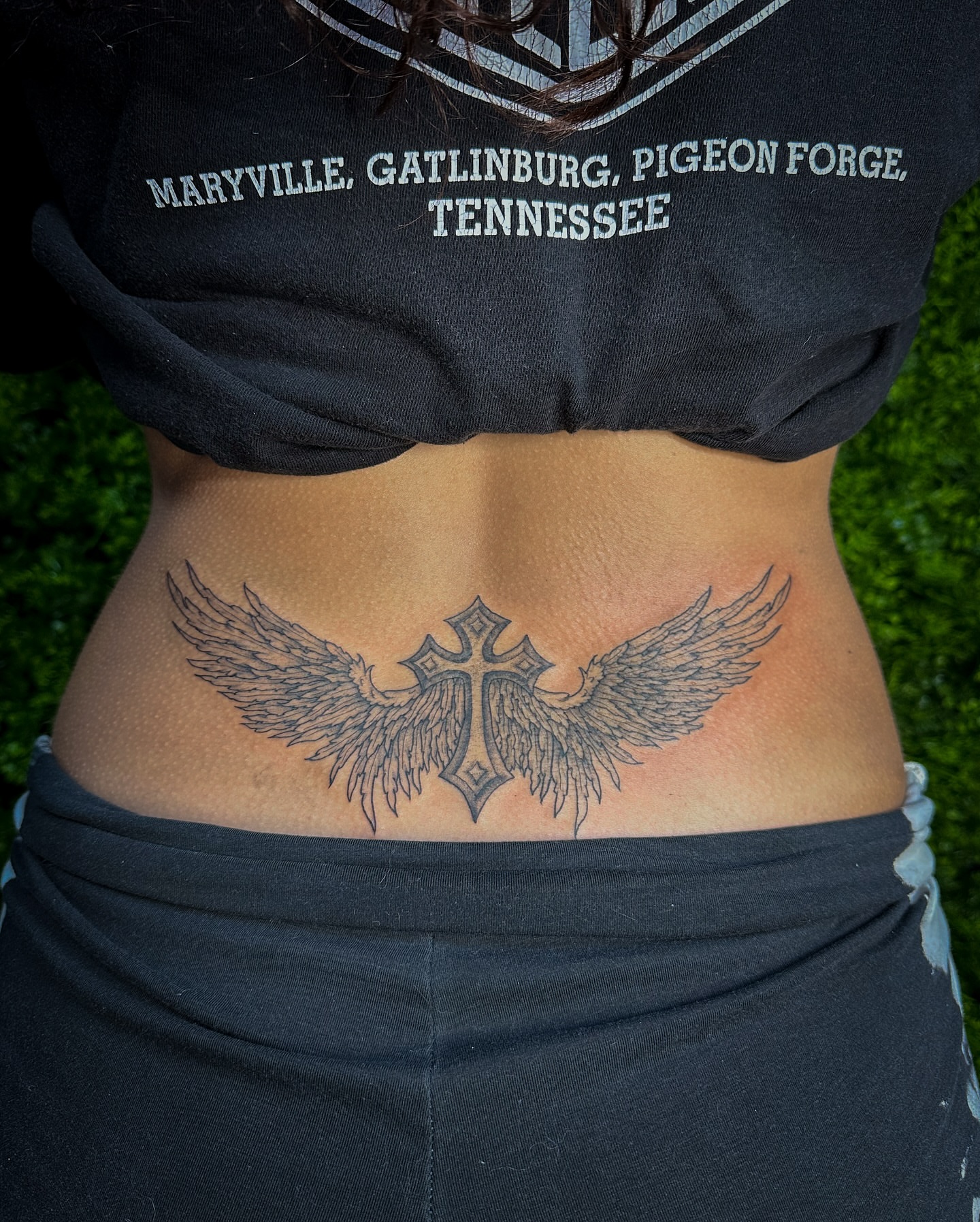 Cross with wings black and grey tattoo on the torso by 𝑰𝒍𝒍𝒖𝒔𝒕𝒓𝒂𝒕𝒊𝒗𝒆 𝑵𝒂𝒕𝒖𝒓𝒆 𝑻𝒂𝒕𝒕𝒐𝒐 𝑨𝒓𝒕𝒊𝒔𝒕