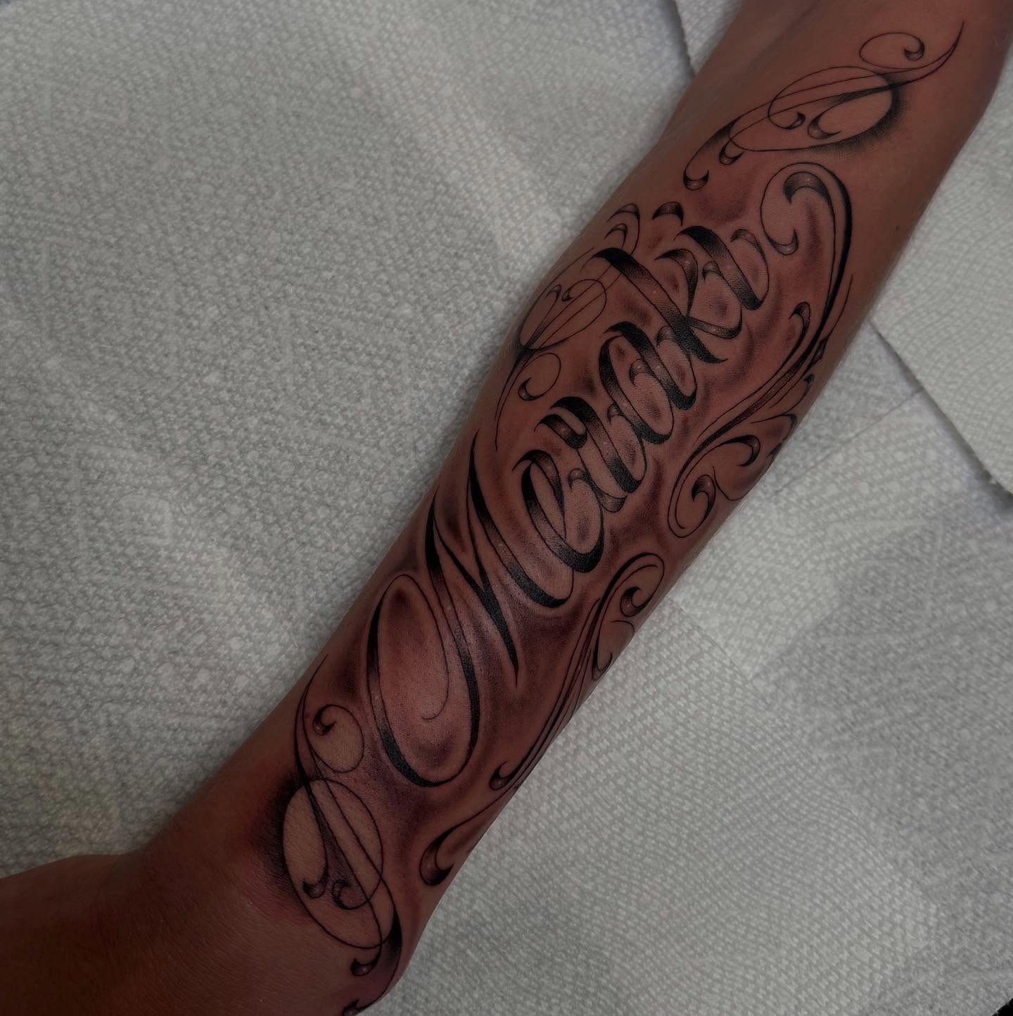 Tattoo by @inkedbykz — lettering_script
