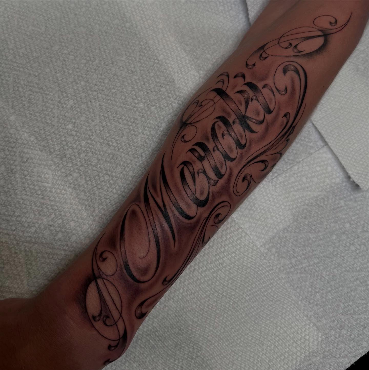 Tattoo by @inkedbykz — lettering_script
