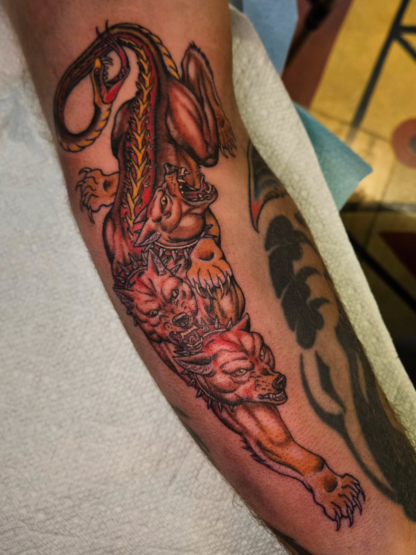 Tattoo by @owenmillertattoo — american_traditional, dotwork