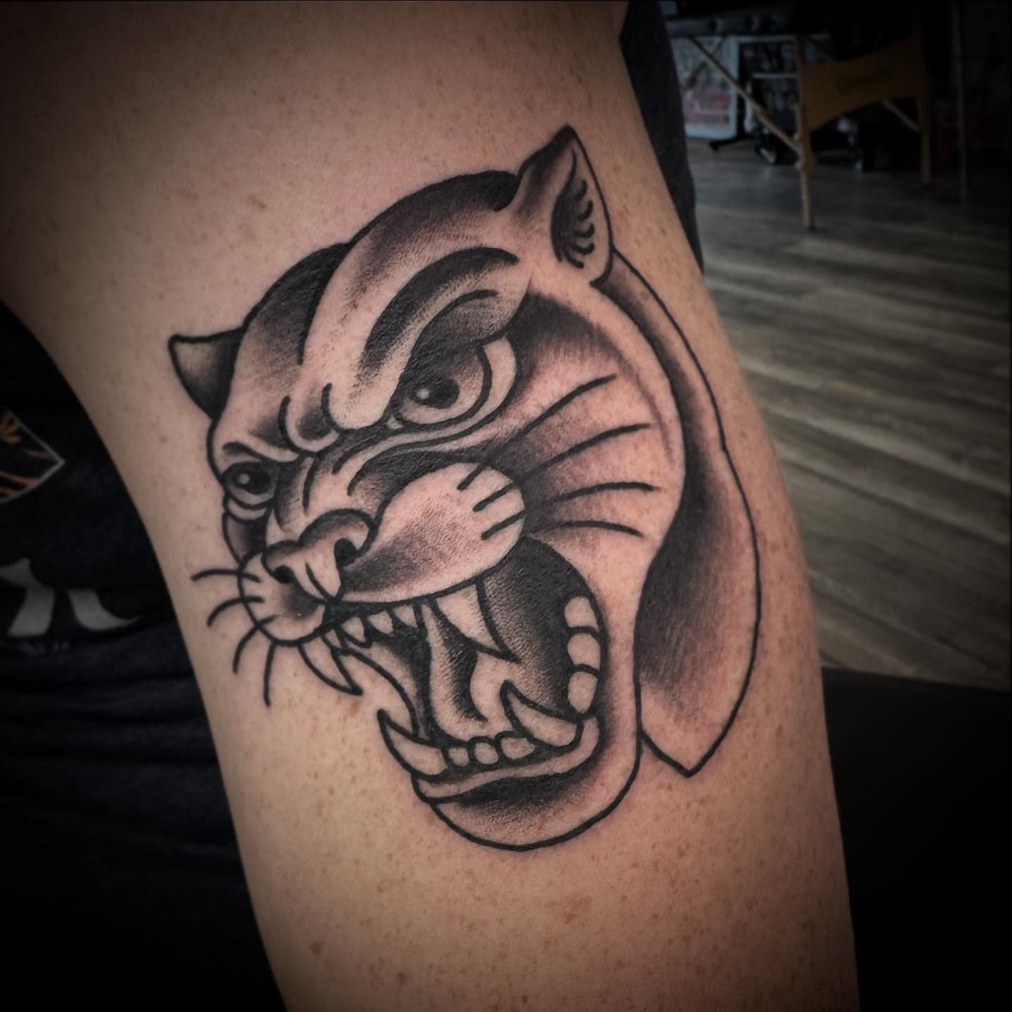 Tattoo by @longcatmatt — black_and_grey