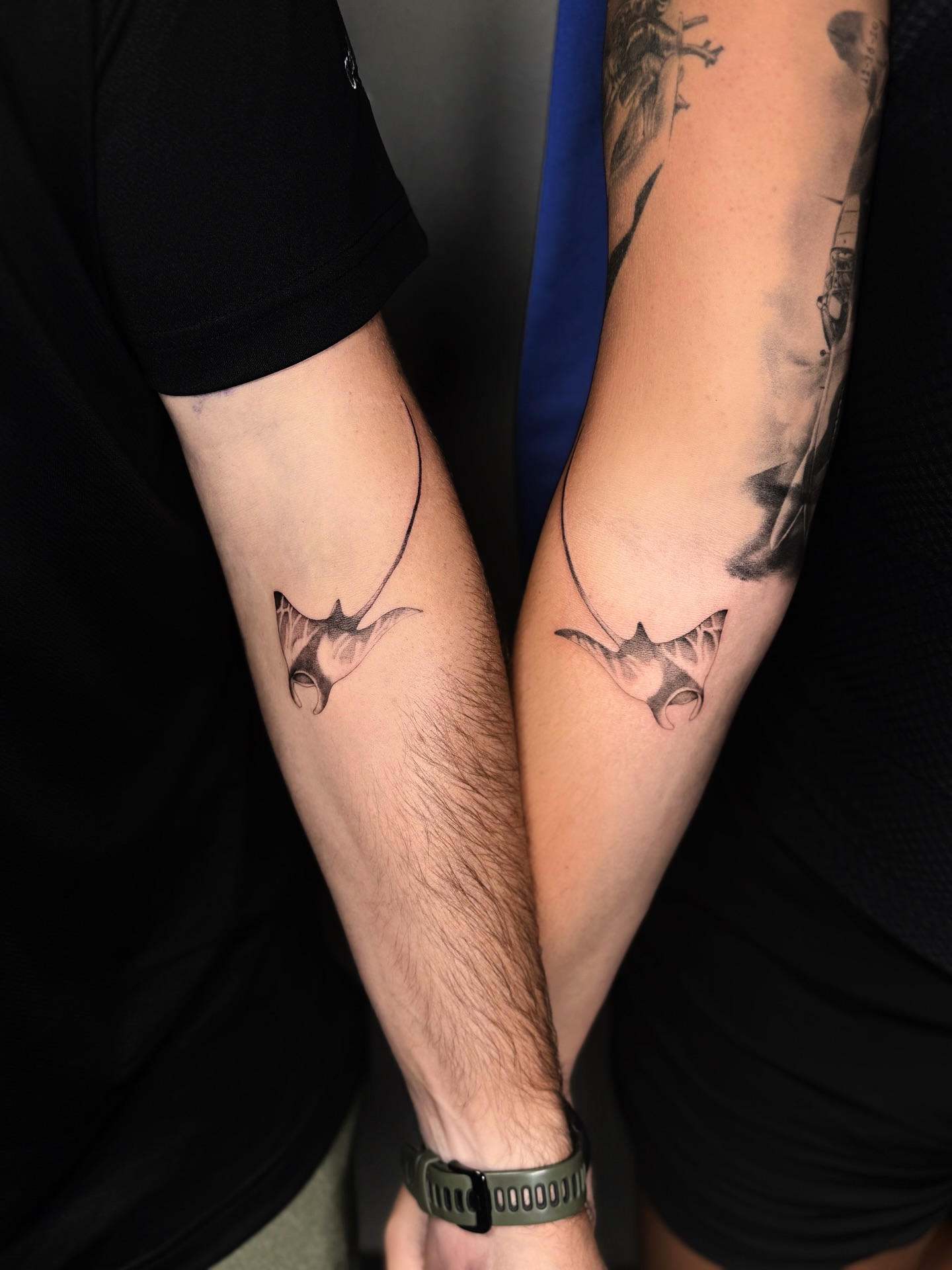 Bat black and grey tattoo on the forearm by ꜰɪɴᴇ ʟɪɴᴇ ᴛᴀᴛᴛᴏᴏꜱ
