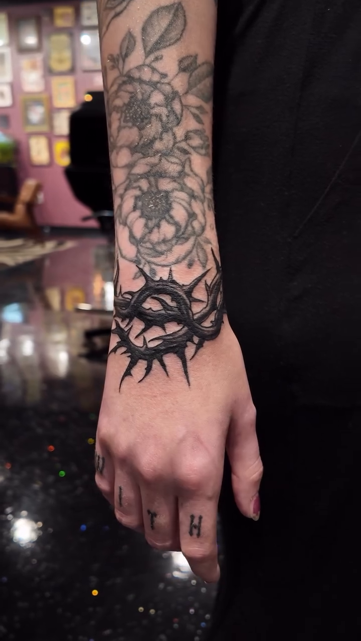Crown of thorns realism tattoo by Kyle Giffen - Tattoo Artist