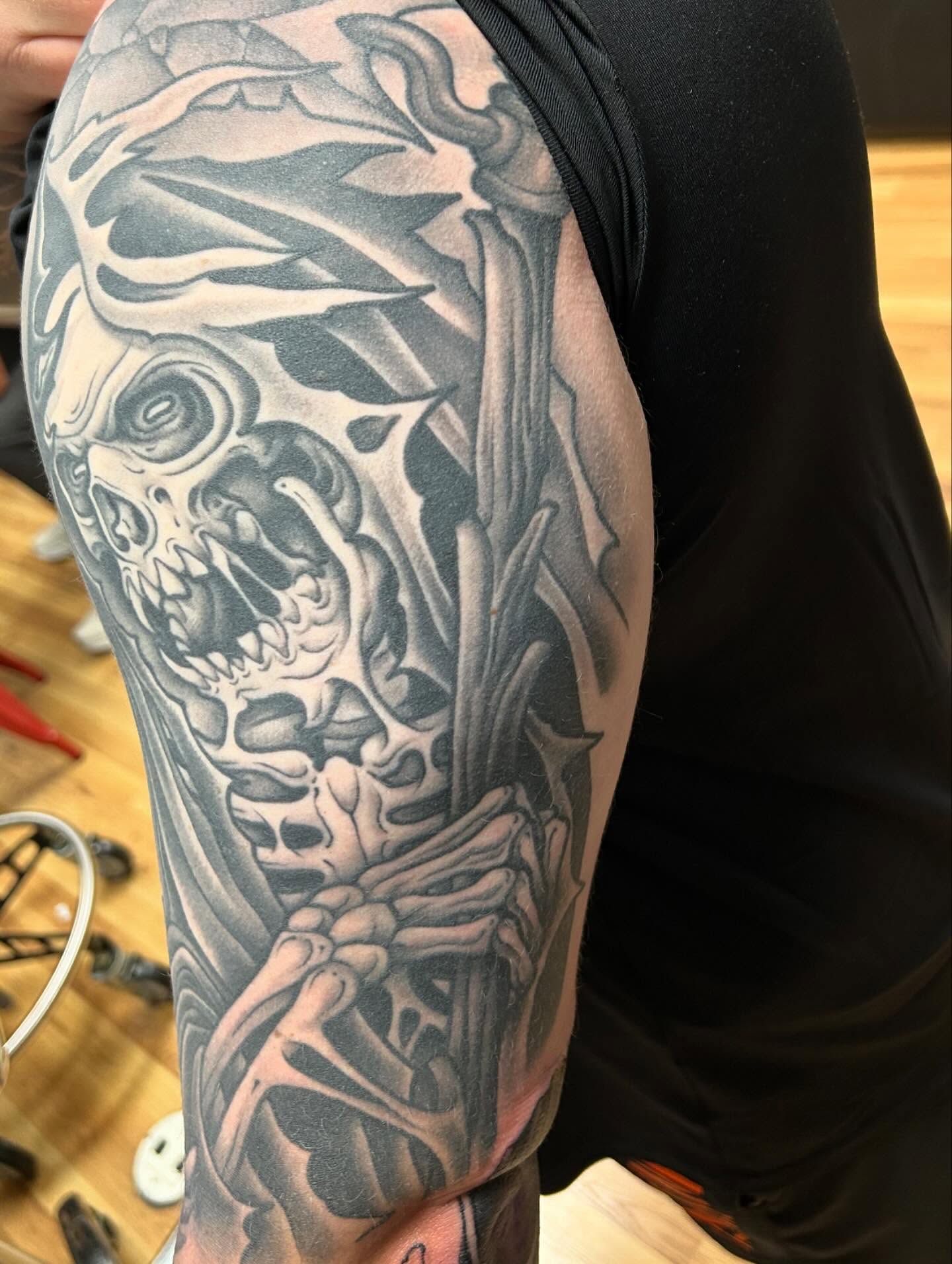 Tattoo by @pat_bennett_tattoos — black_and_grey, realism