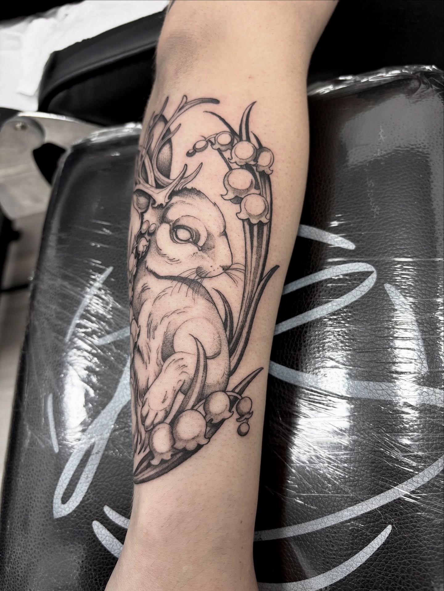 Tattoo by @ariusink — black_and_grey, realism