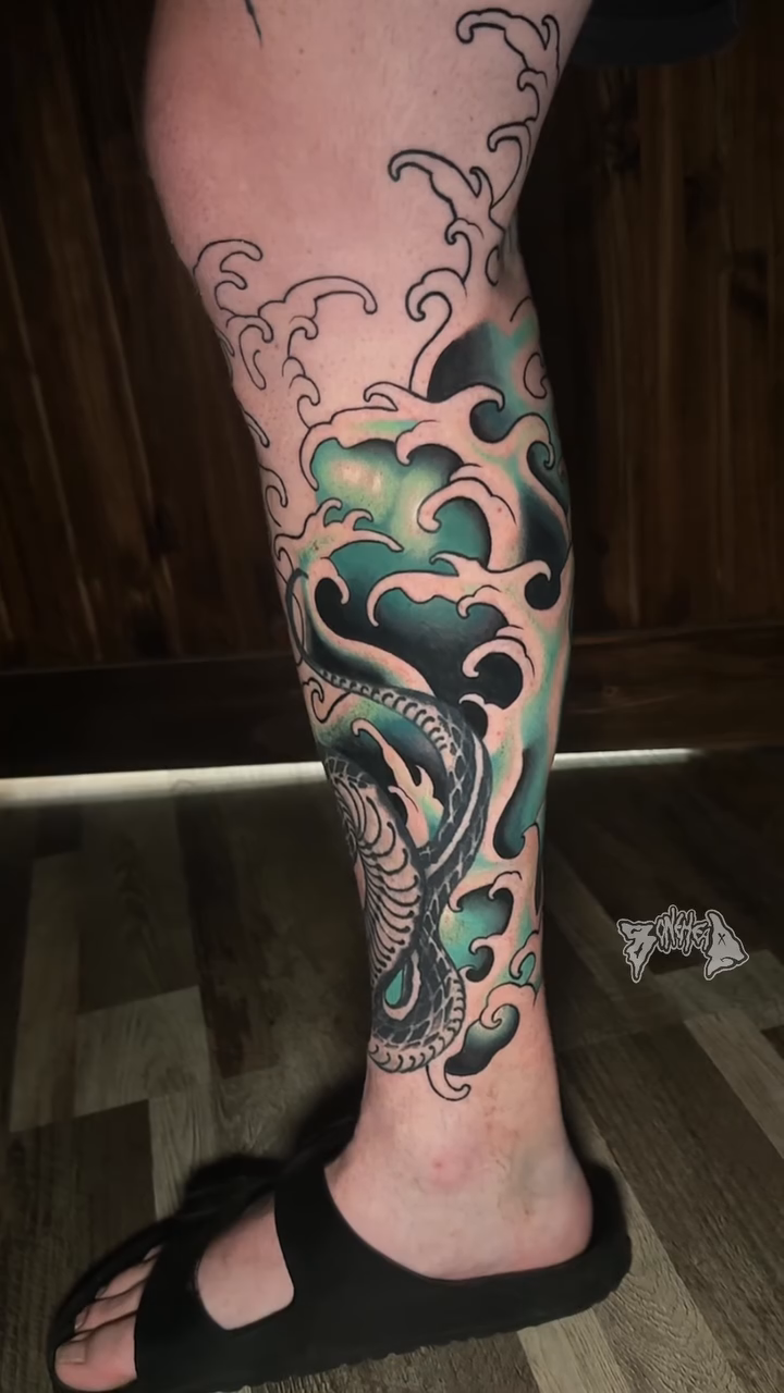 Tattoo by @boneheaddraws β japanese_irezumi, black_and_grey