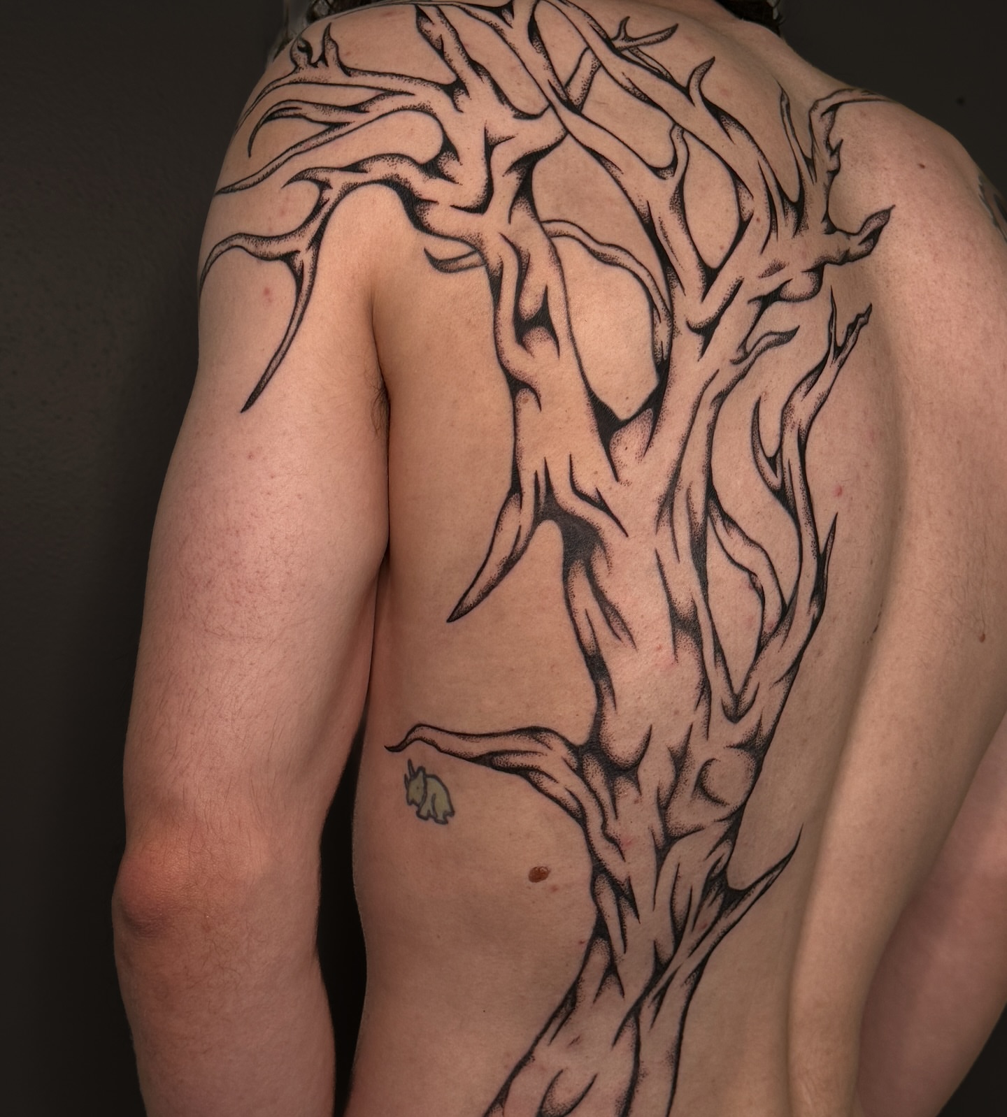 Tree dotwork tattoo on the back by Bella - Austin Tattoo Artist ₓ˚. ୭