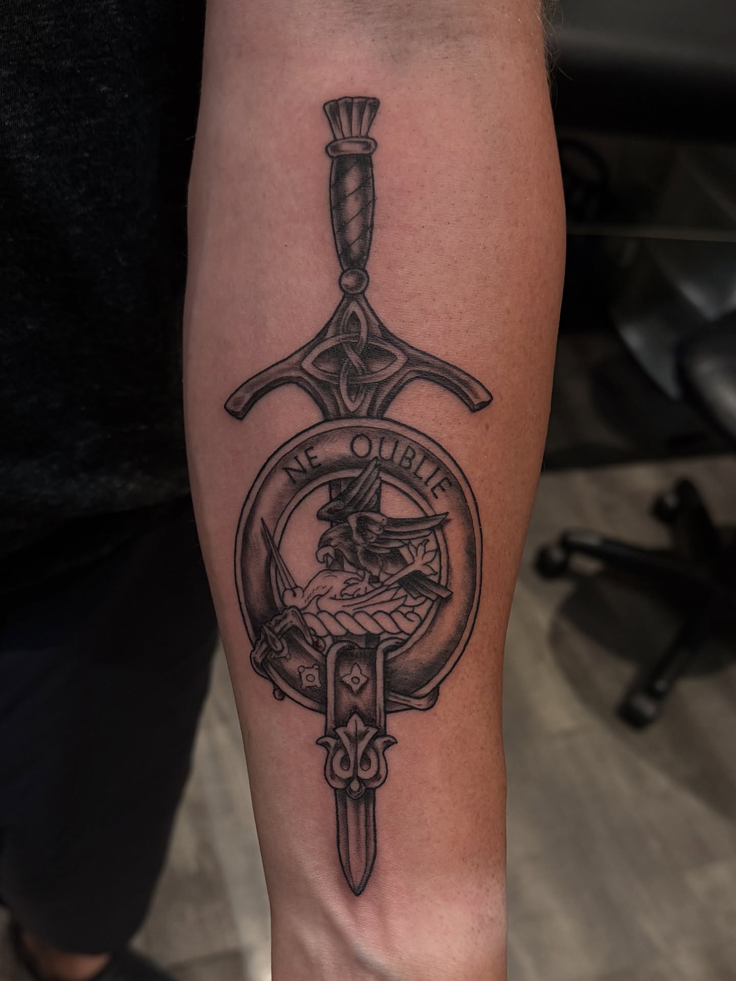 Tattoo by @jenniweer — black_and_grey, geometric