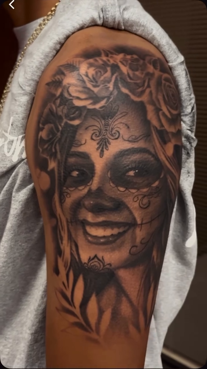 Tattoo by @salazar_ink — black_and_grey, realism
