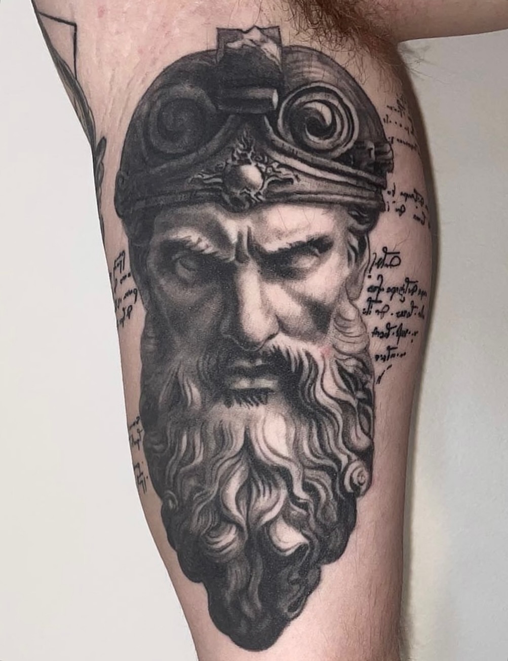 Viking warrior realism tattoo on the forearm by Ben Cisek