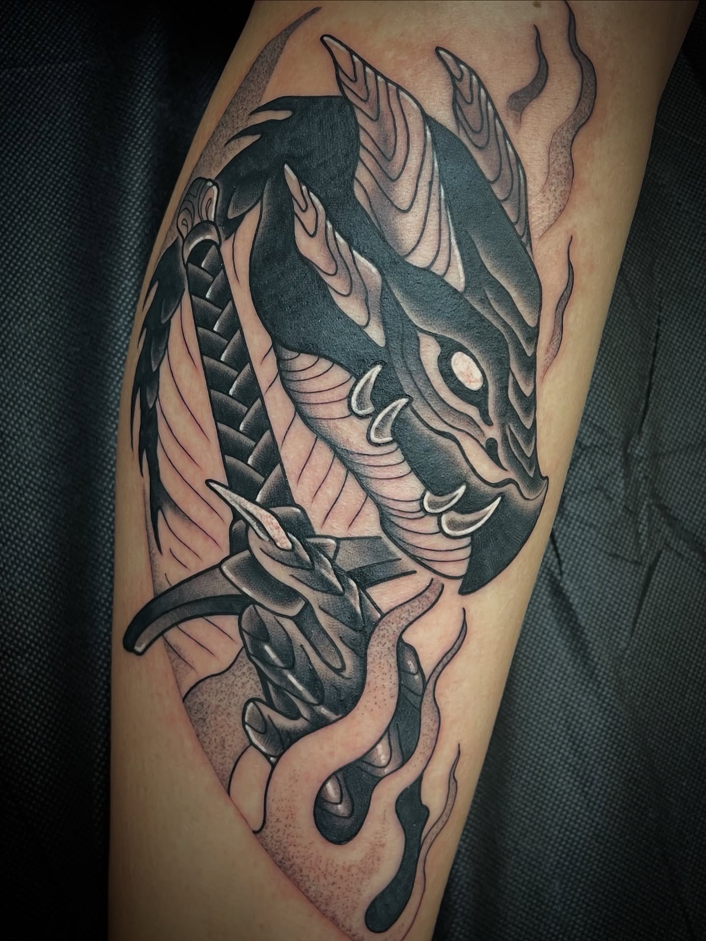 Tattoo by @colleen_bricker — black_and_grey, japanese_irezumi