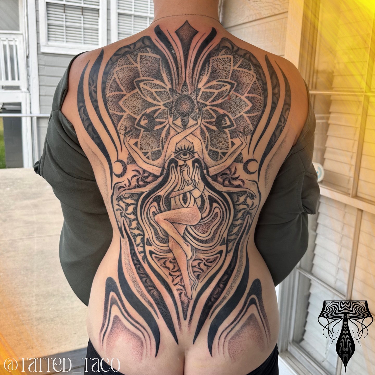 Tattoo by @tatted_taco โ dotwork, geometric