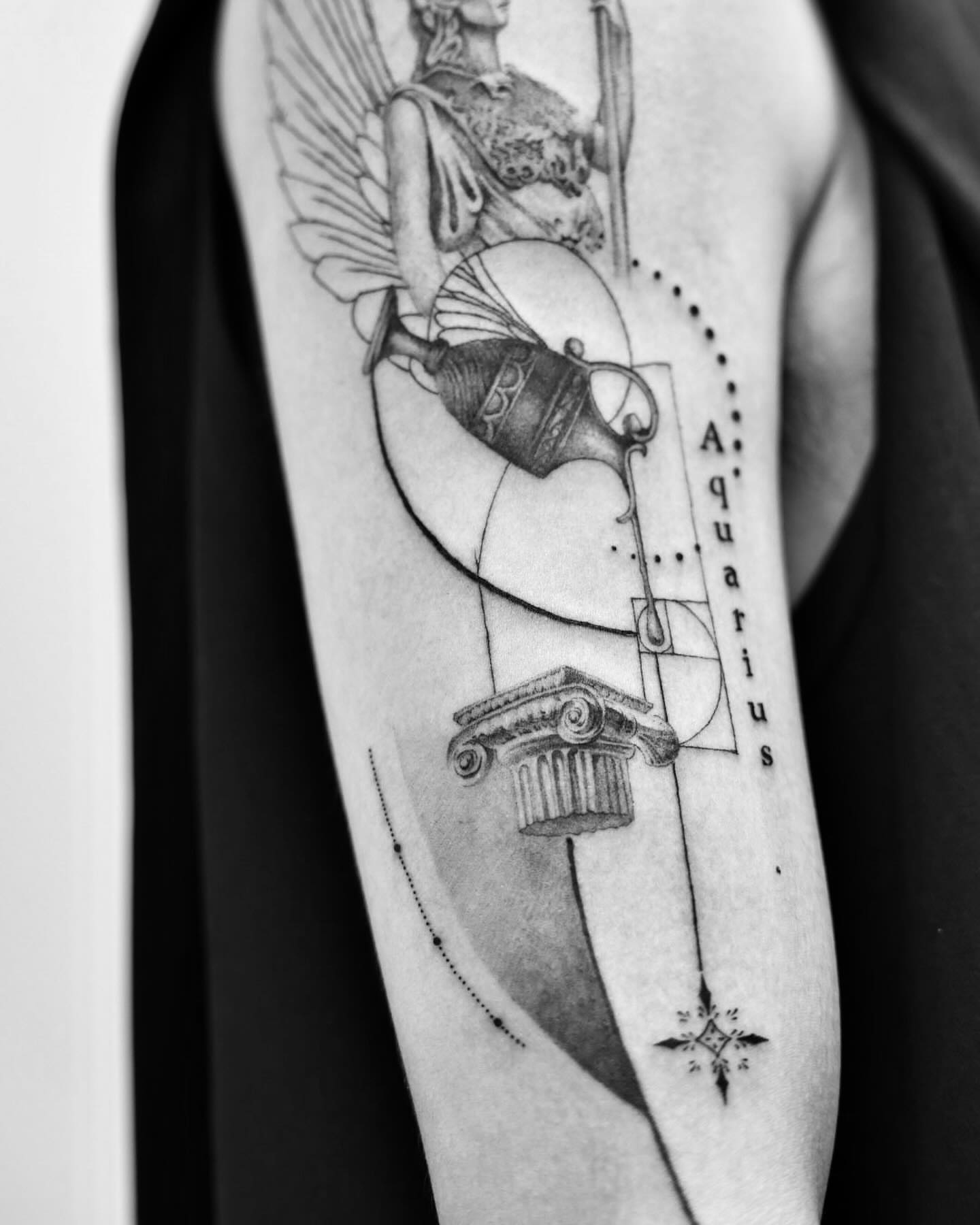 Tattoo by @arthoitam — black_and_grey, geometric
