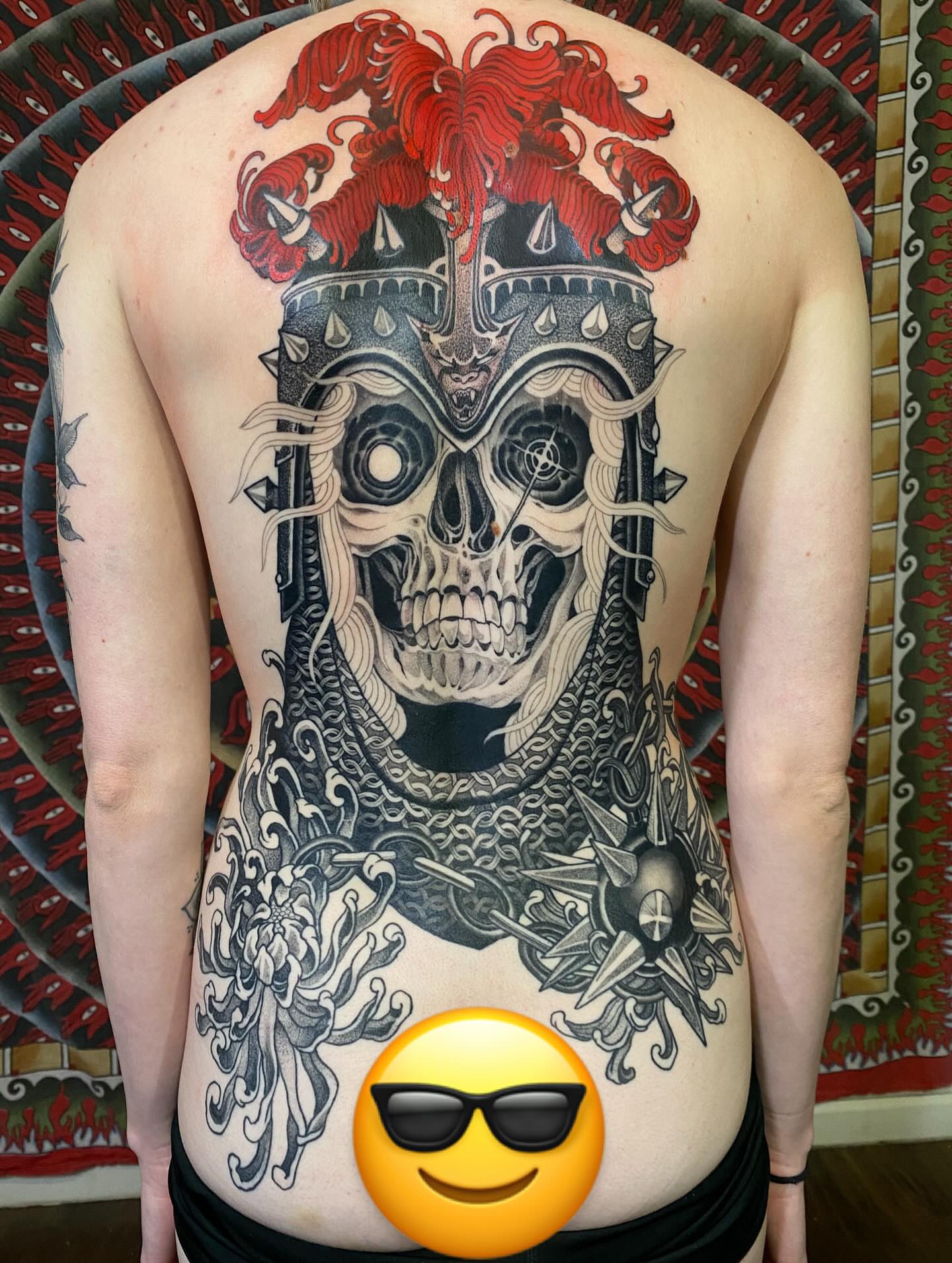 Tattoo by @aaronriddletattoos — black_and_grey, geometric