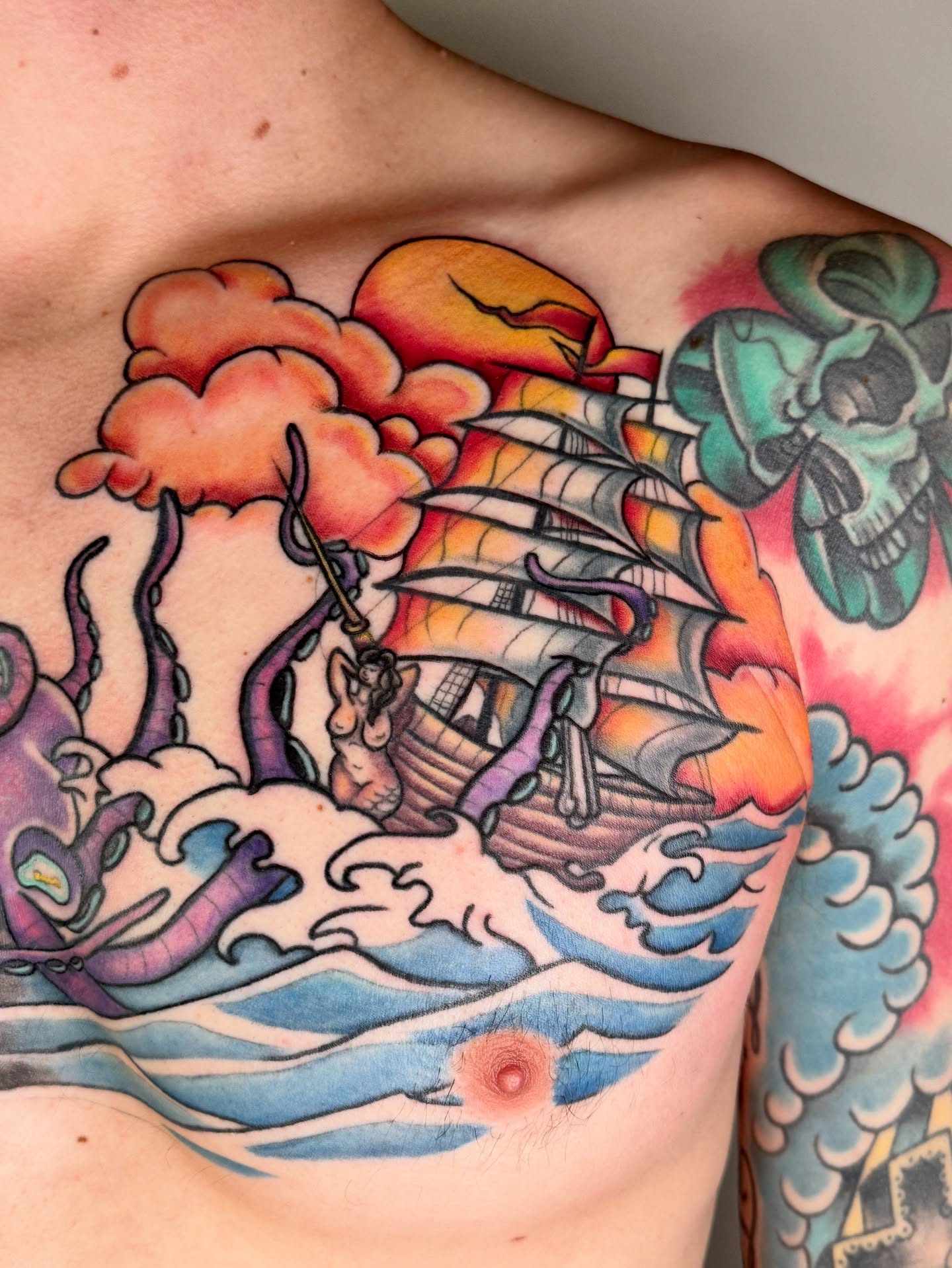 Tattoo by @seanmademeink — american_traditional, dotwork