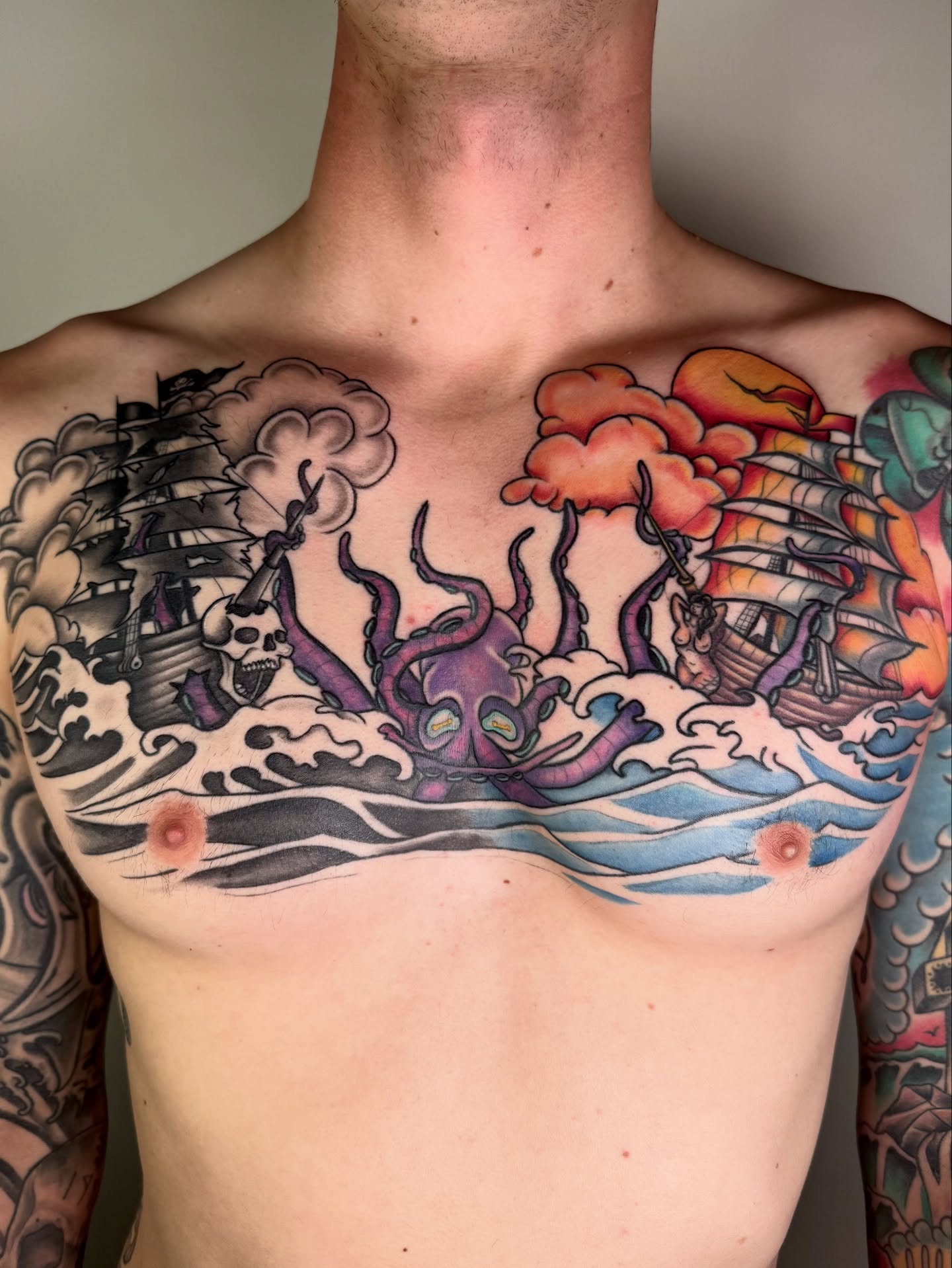 Tattoo by @seanmademeink — illustrative, dotwork