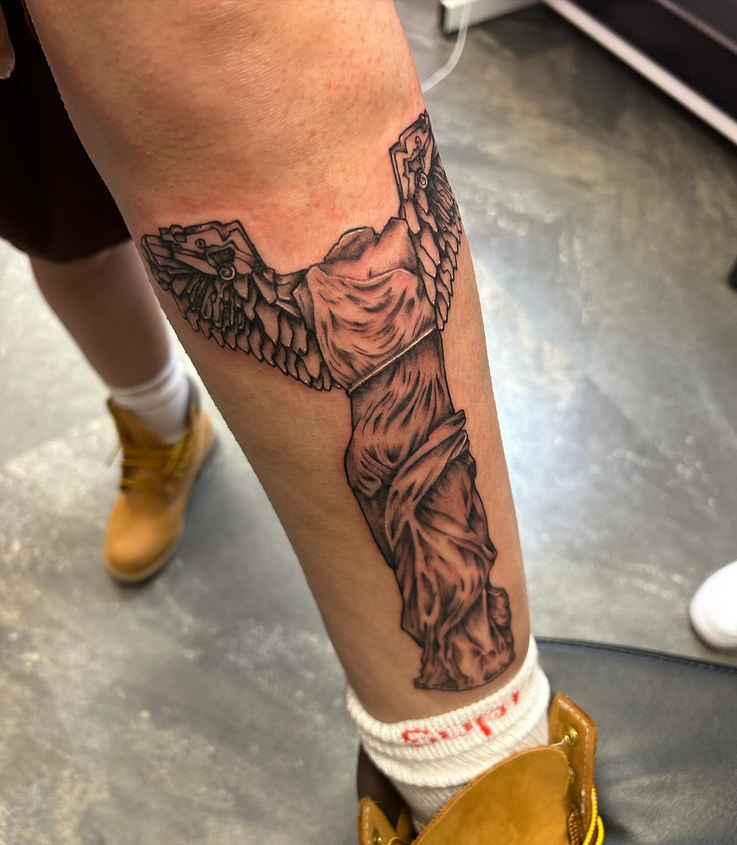 Tattoo by @mar.tattedfairy — black_and_grey