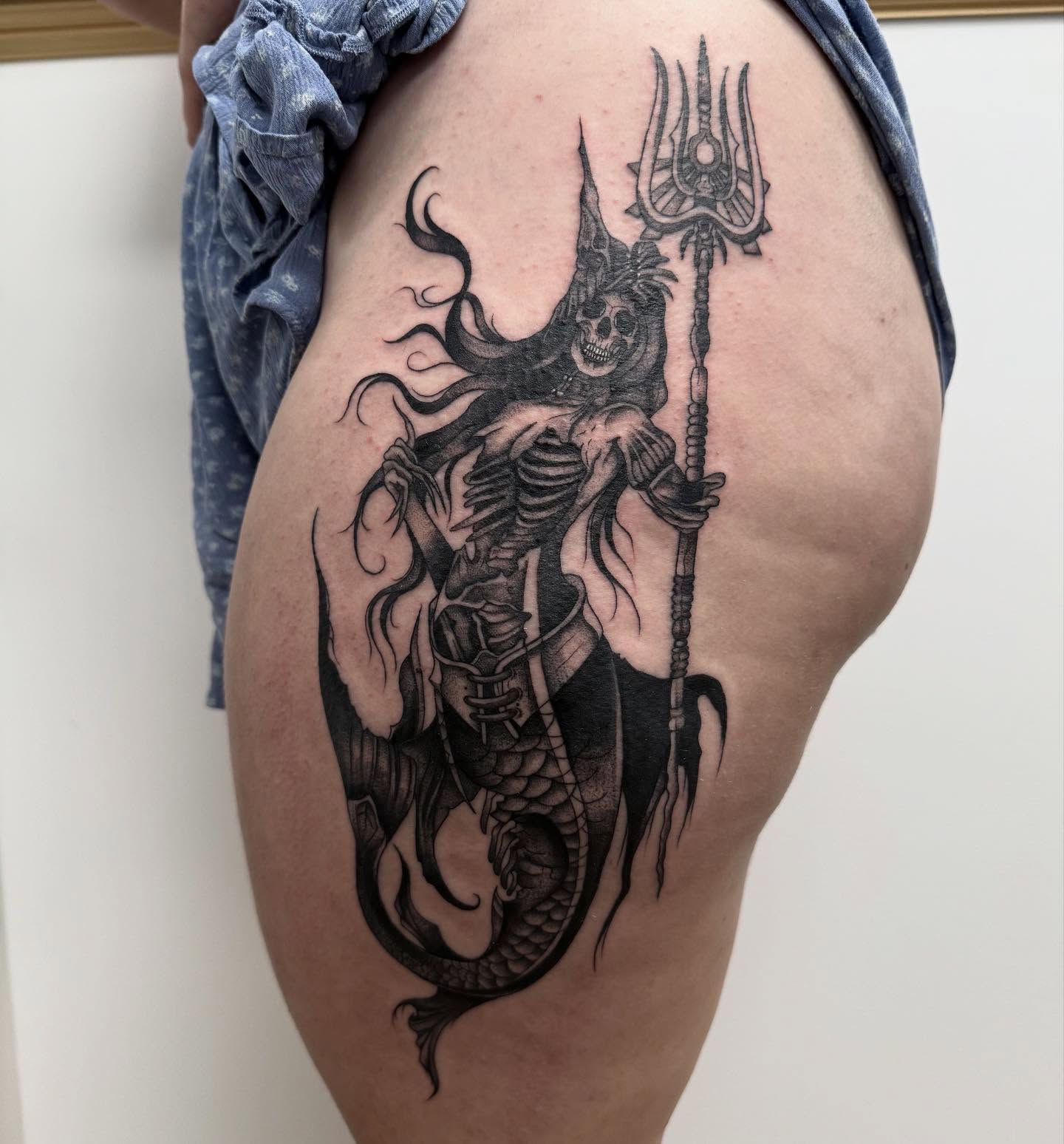 Tattoo by @tattedbycamryn โ black_and_grey, dark_realism