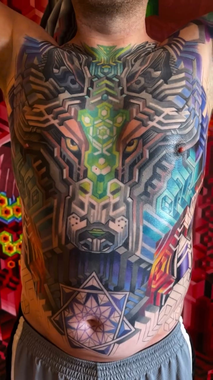 Tattoo by @mechmaster_mike — geometric, black_and_grey