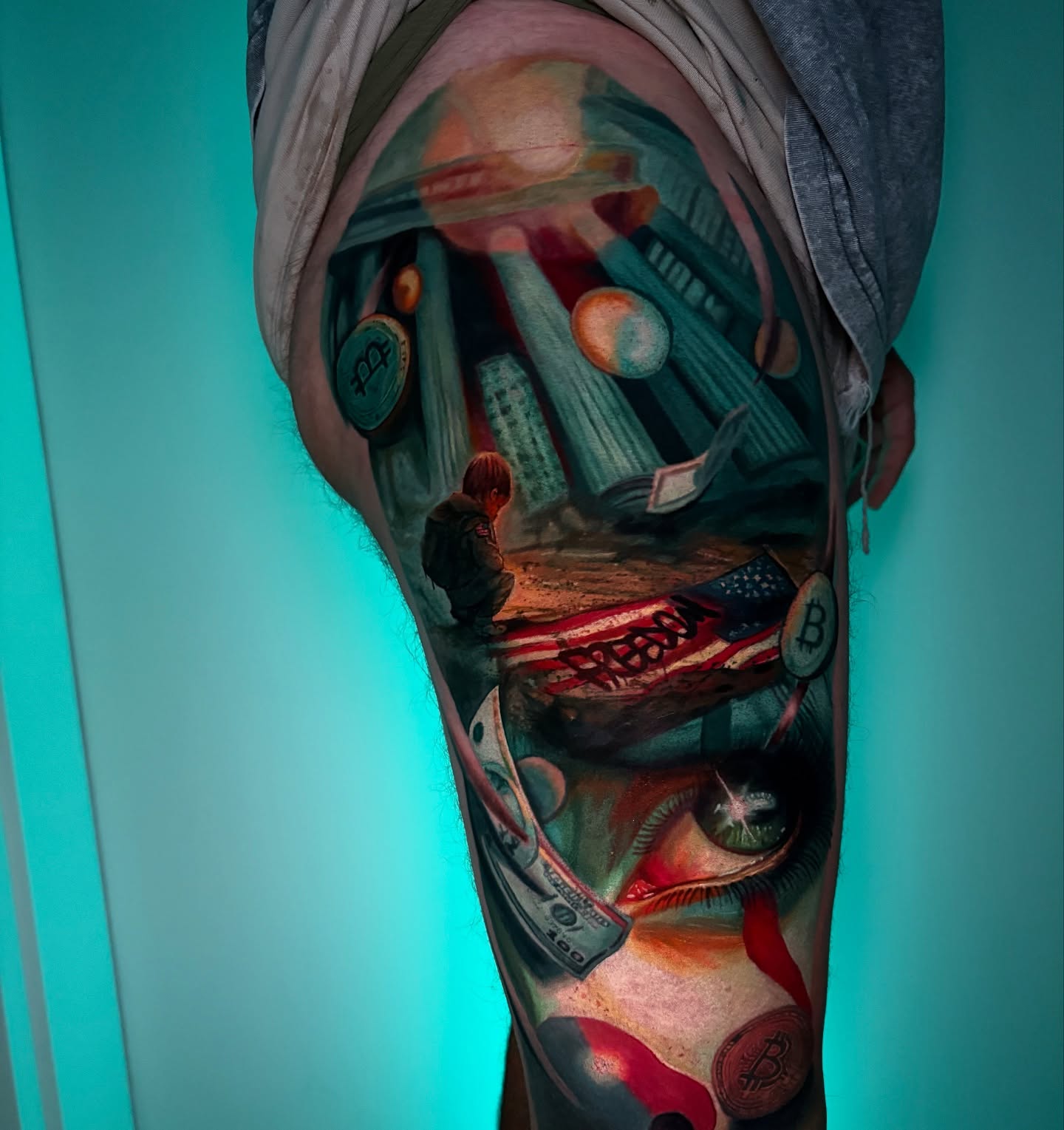Tattoo by @herna.the.machine — realism, dotwork