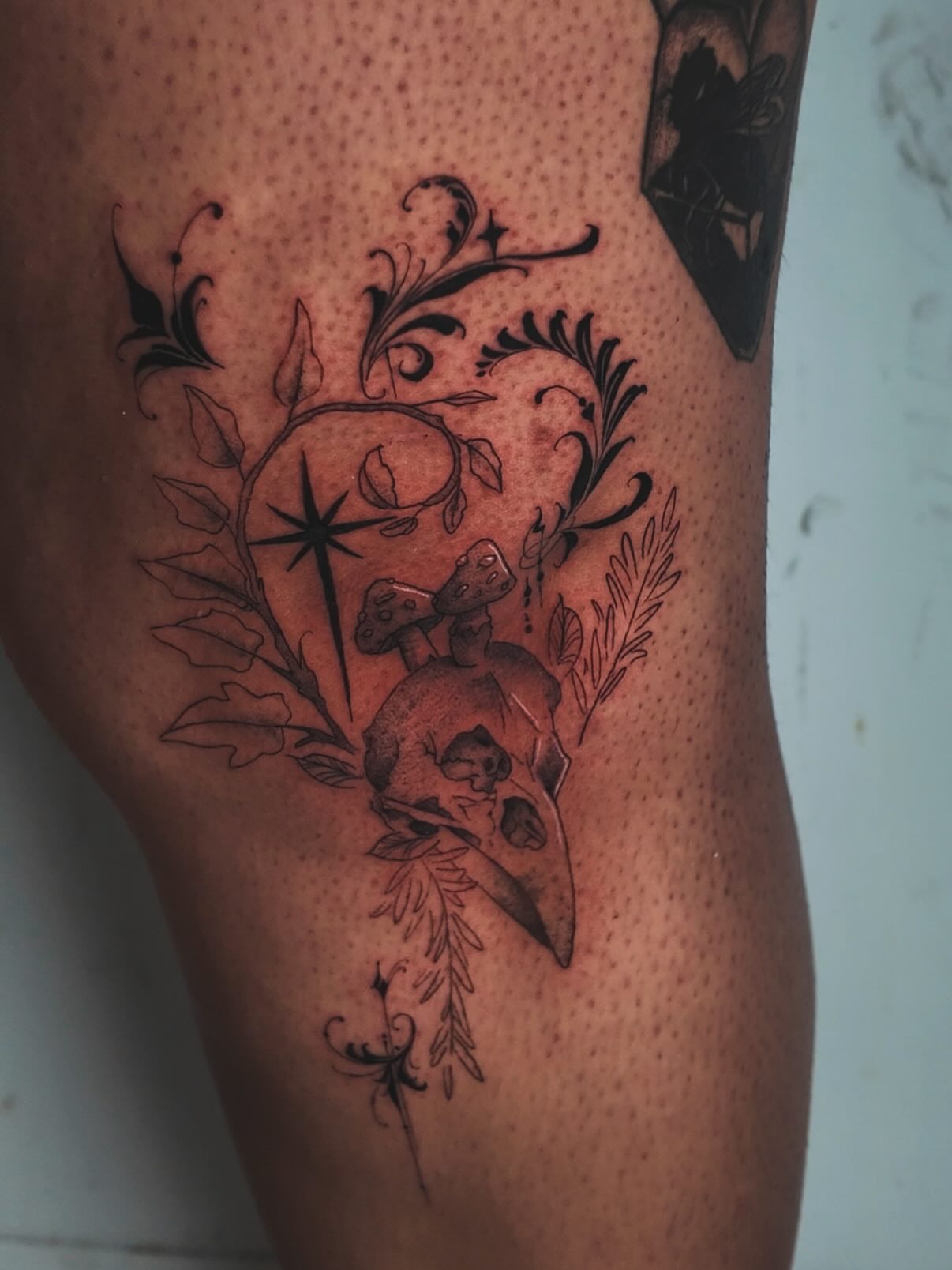 Tattoo by @mgm.tatz — black_and_grey, dotwork
