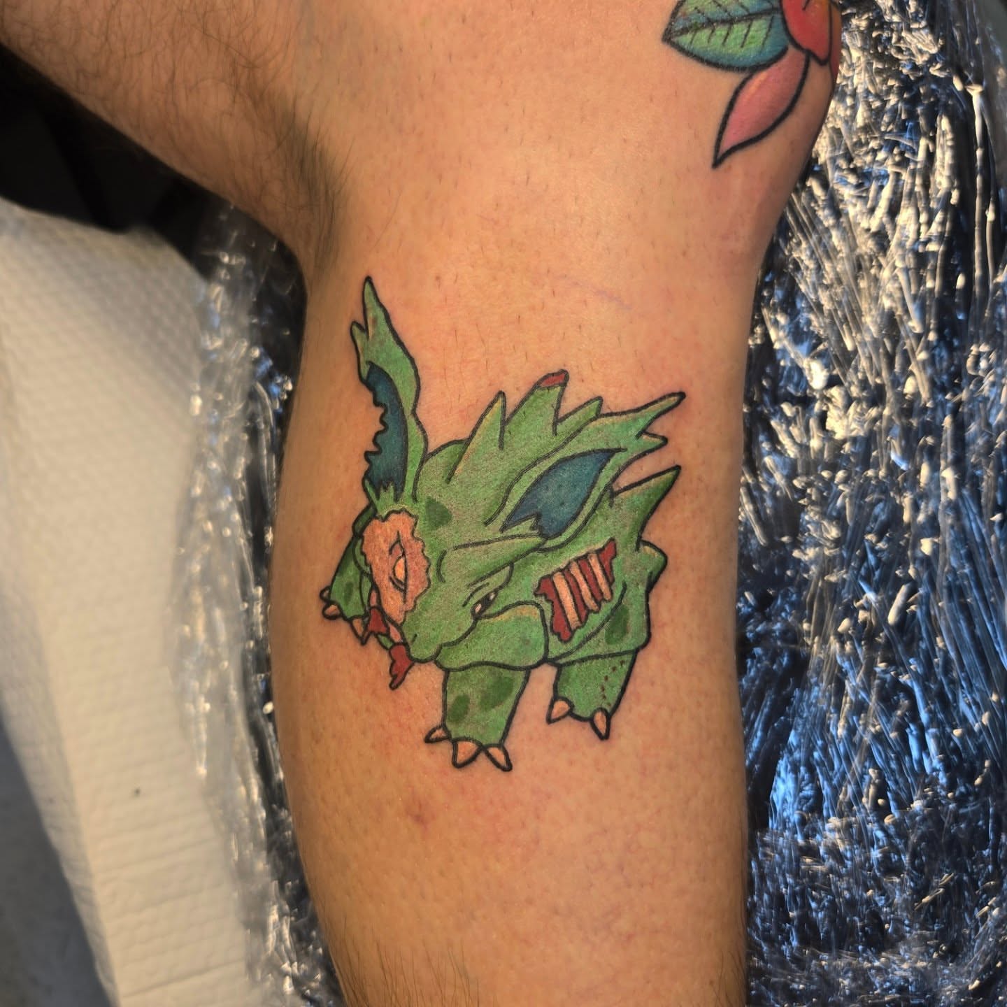 Bulbasaur new school tattoo on the forearm by Abigail (Bgail) Boyd