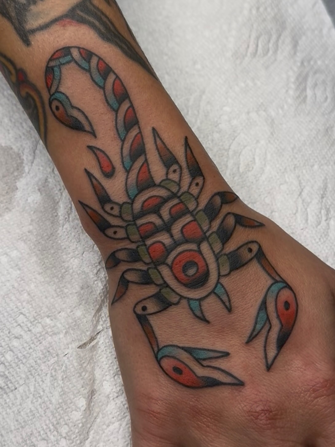 Tattoo by @lafacetattoos — american_traditional, geometric