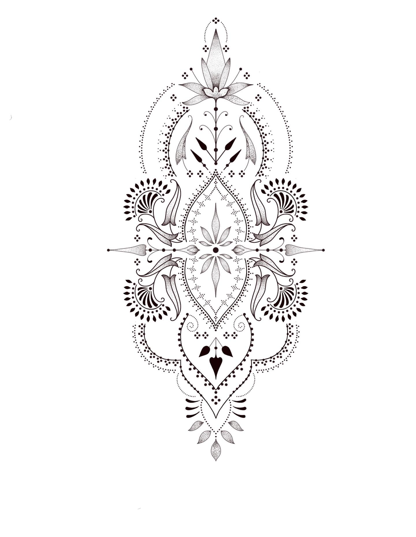 Tattoo by @laceyink_ — dotwork, ornamental