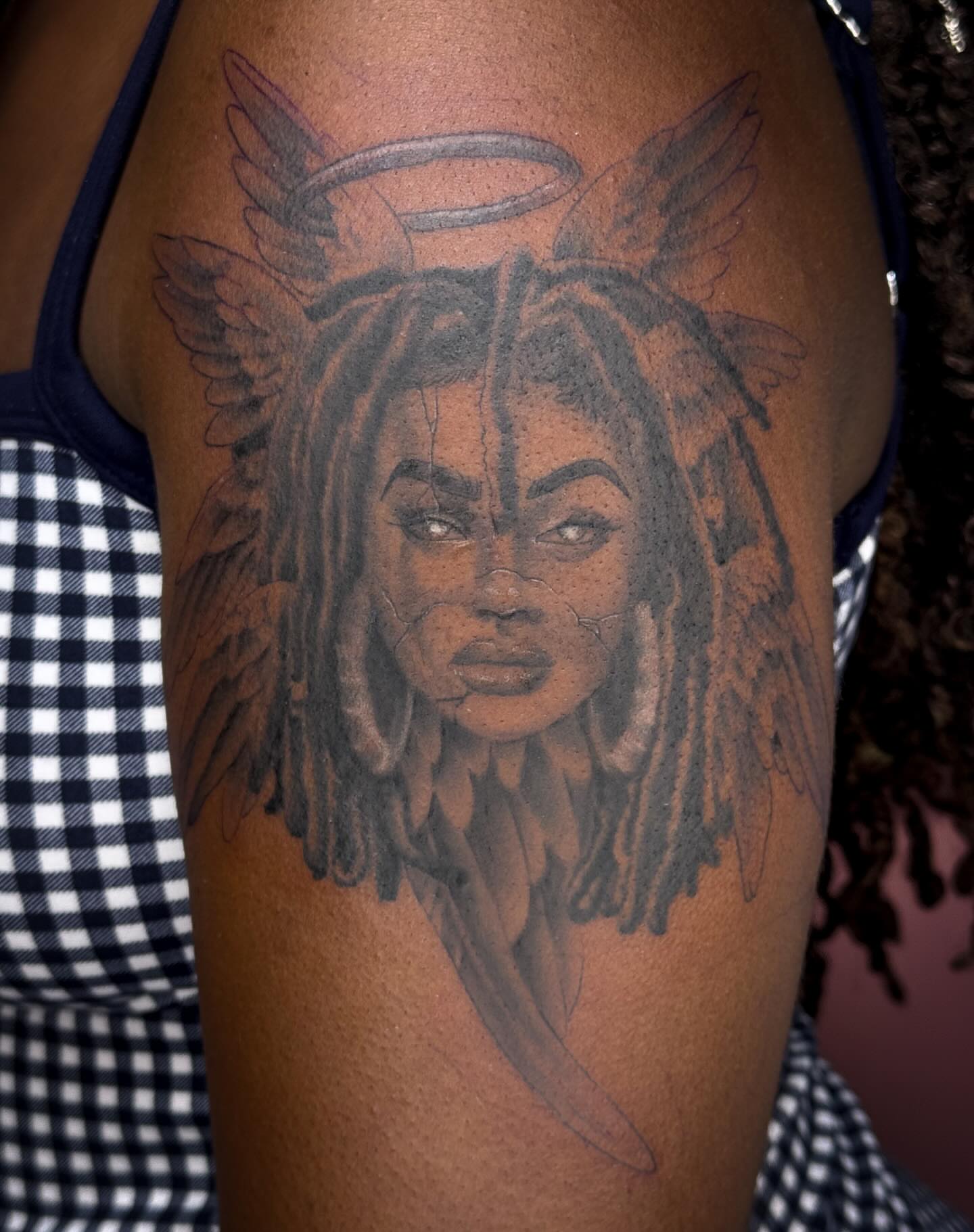 Tattoo by @aarondoestattoos — black_and_grey, realism